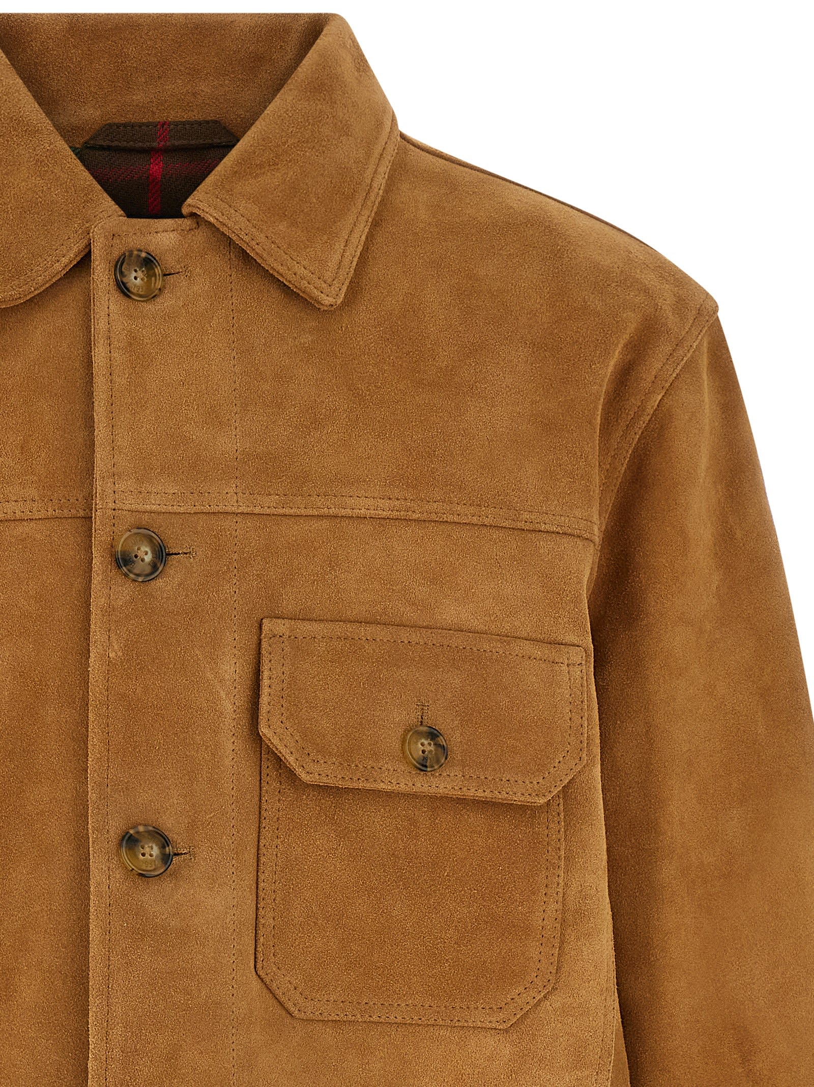 Baracuta Roughout Button-up Pocket Jacket In Brown