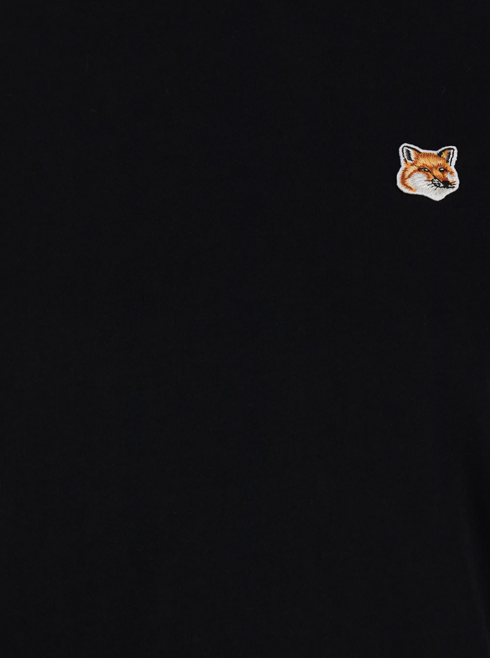 Shop Maison Kitsuné Black T-shirt With Fox Head Patch In Cotton Woman