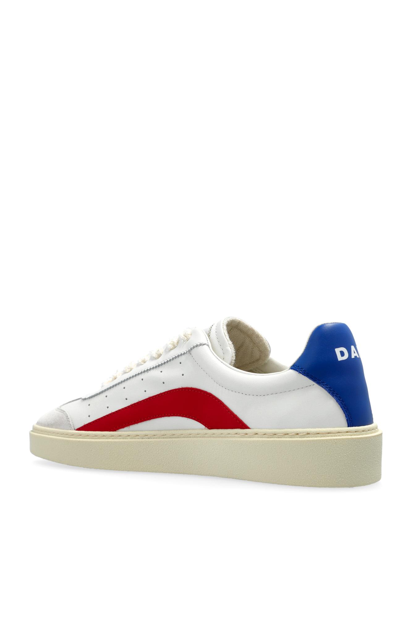 Dsquared2 Low-top Leather Sneakers Rubber Sole In Multi