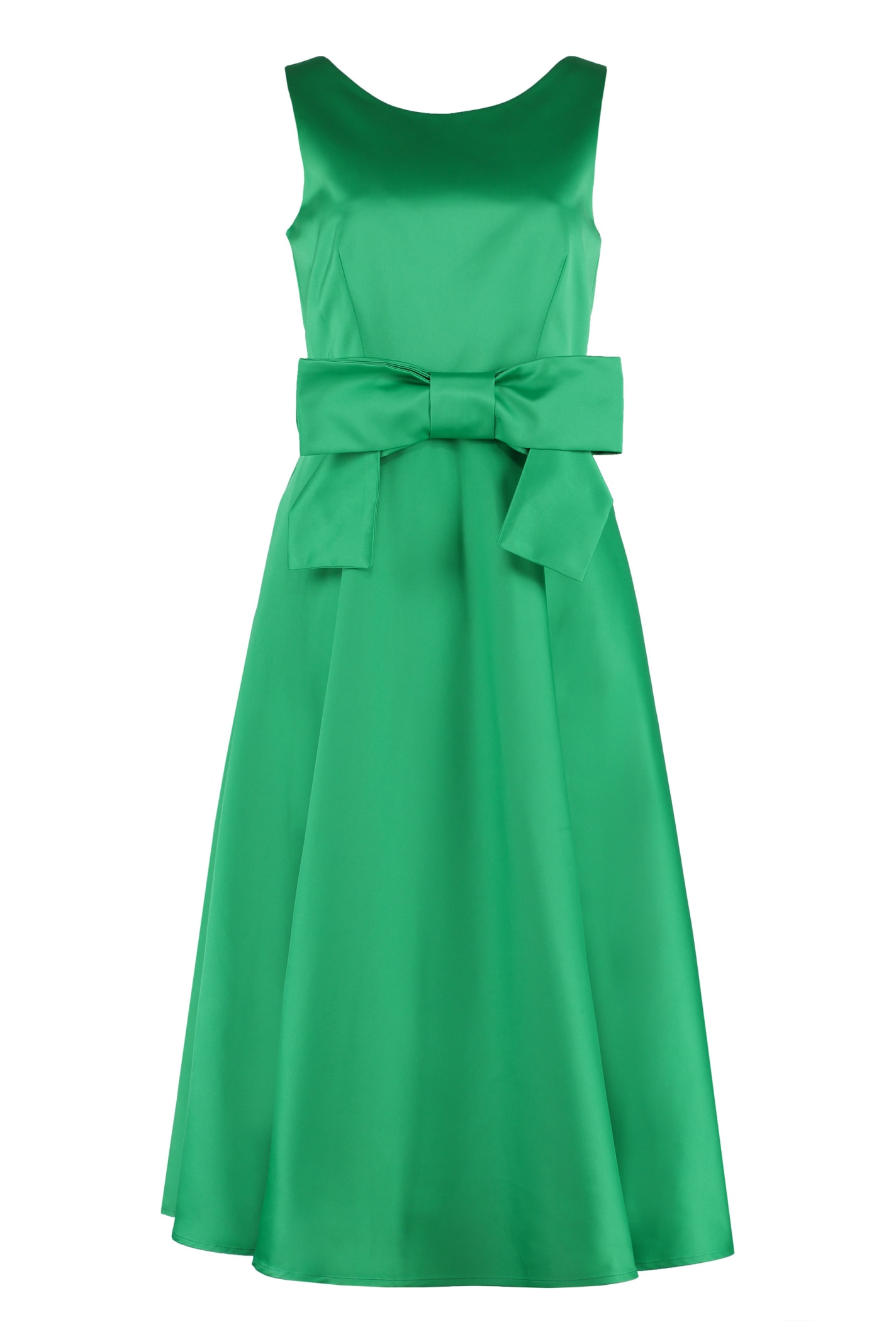 Shop P.a.r.o.s.h Belted Waist Dress In Green