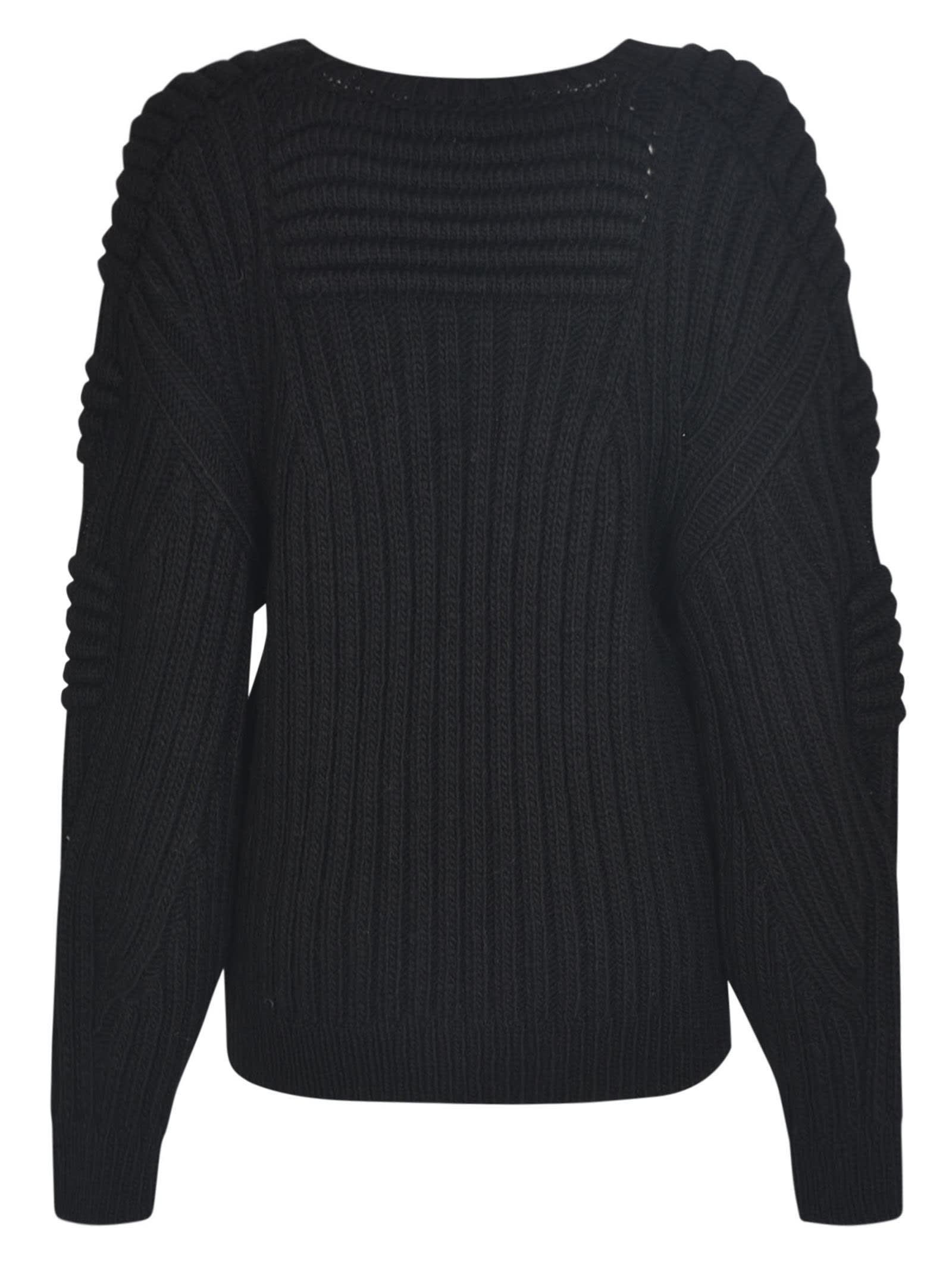 Shop Rev Pattern Knit Sweater In Black