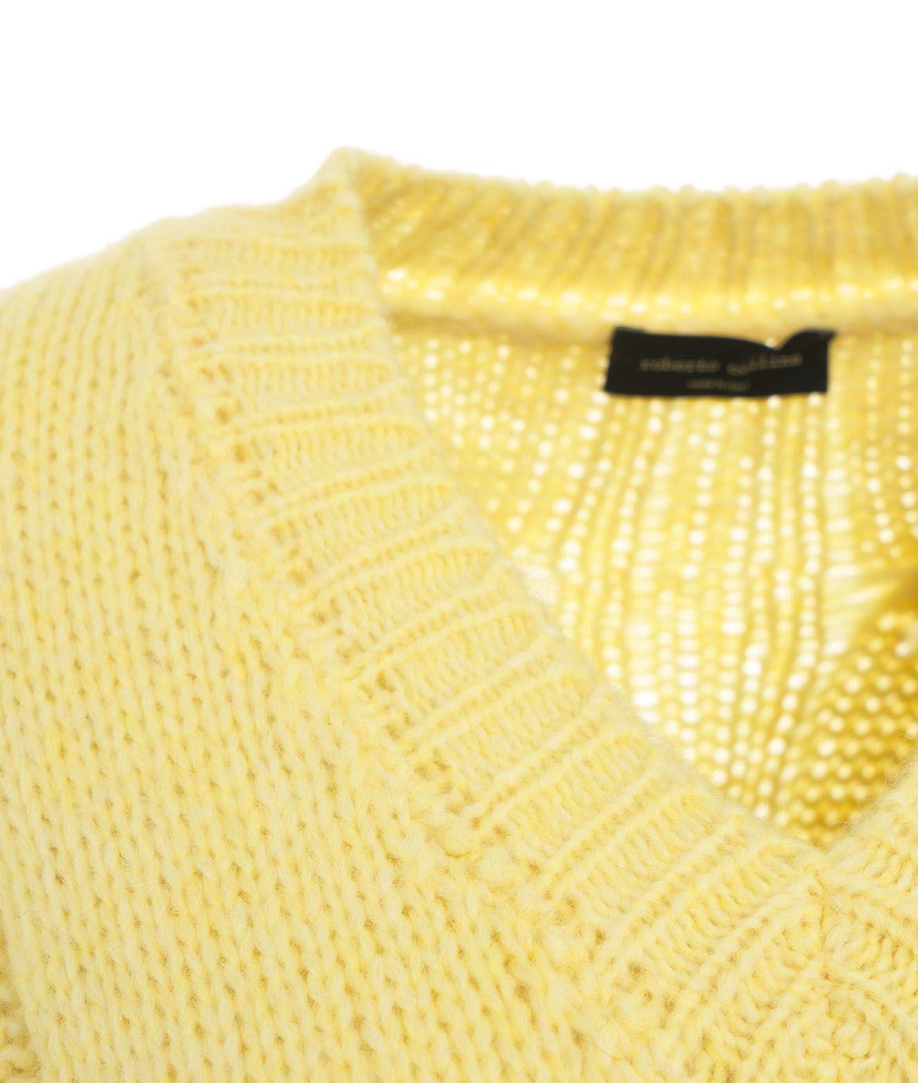 Shop Roberto Collina V-neck Knit Sweater In Yellow