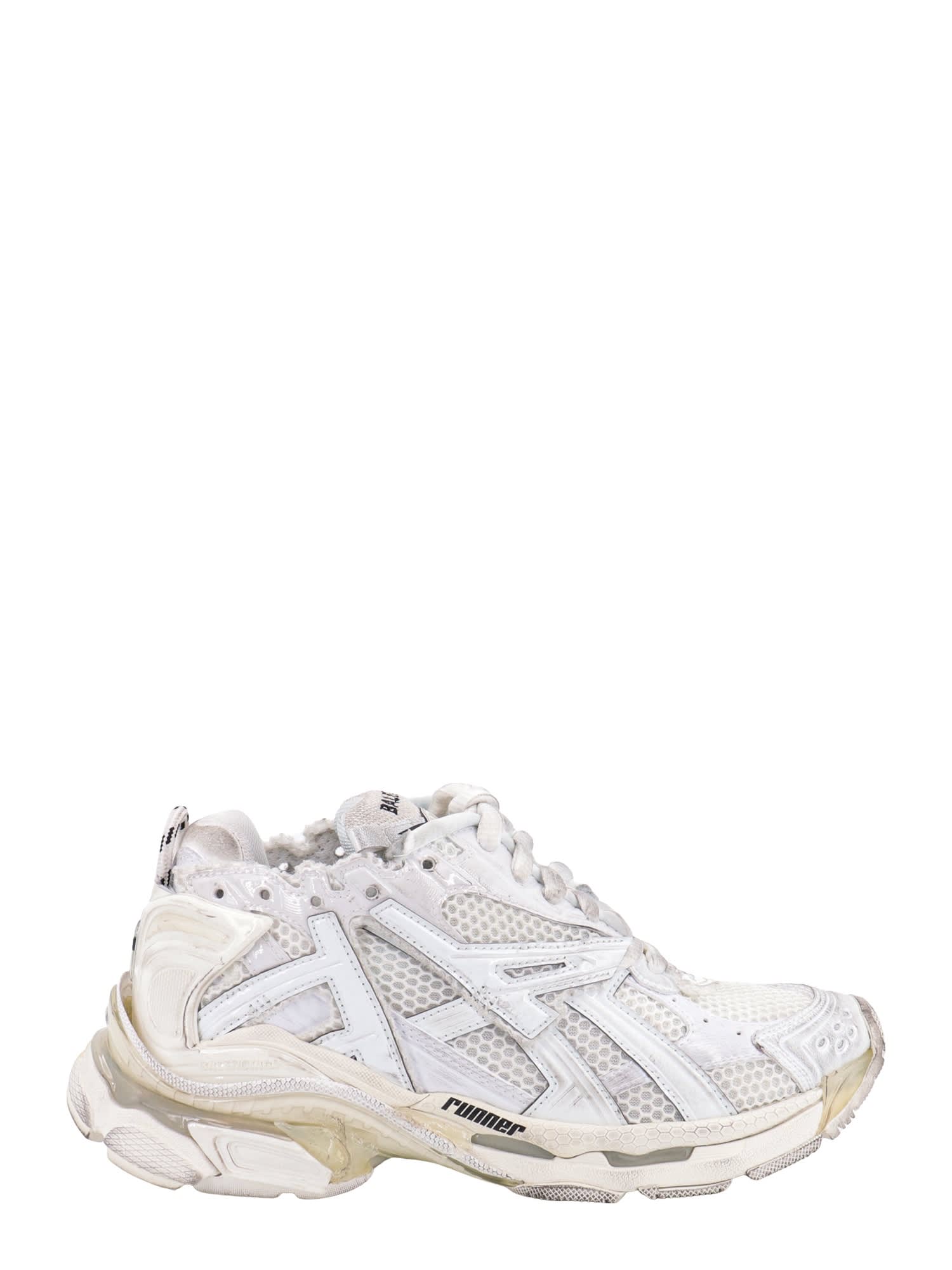 Balenciaga Runner Logo-embroidered Sneakers In White