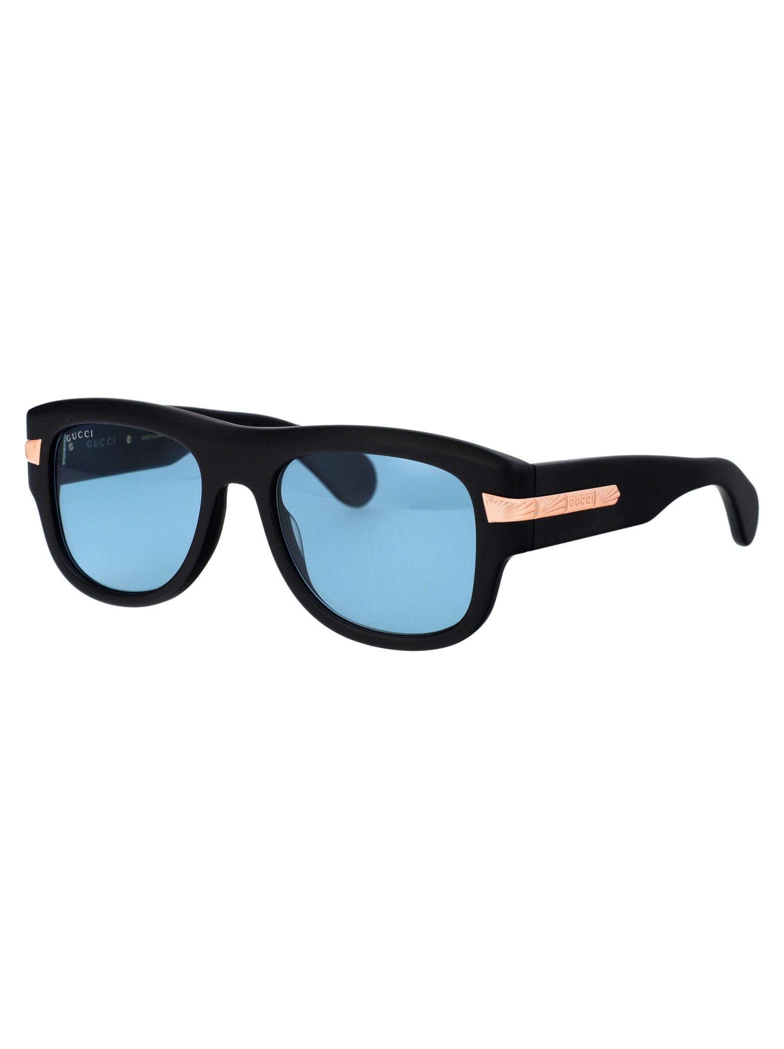 Shop Gucci Gg1517s Sunglasses In 002 Black Black Blue