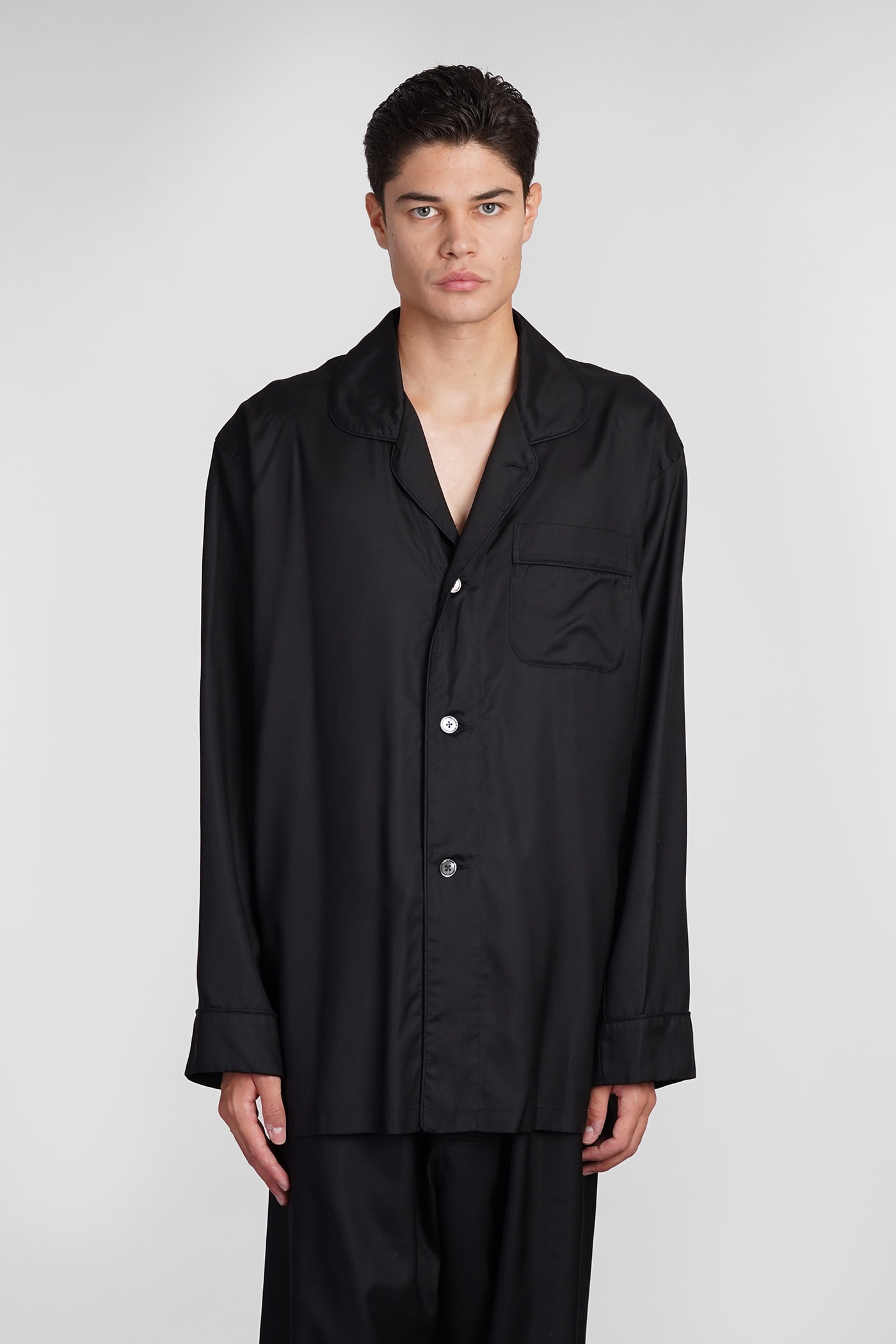 Shop Maison Margiela Shirt In Black Silk