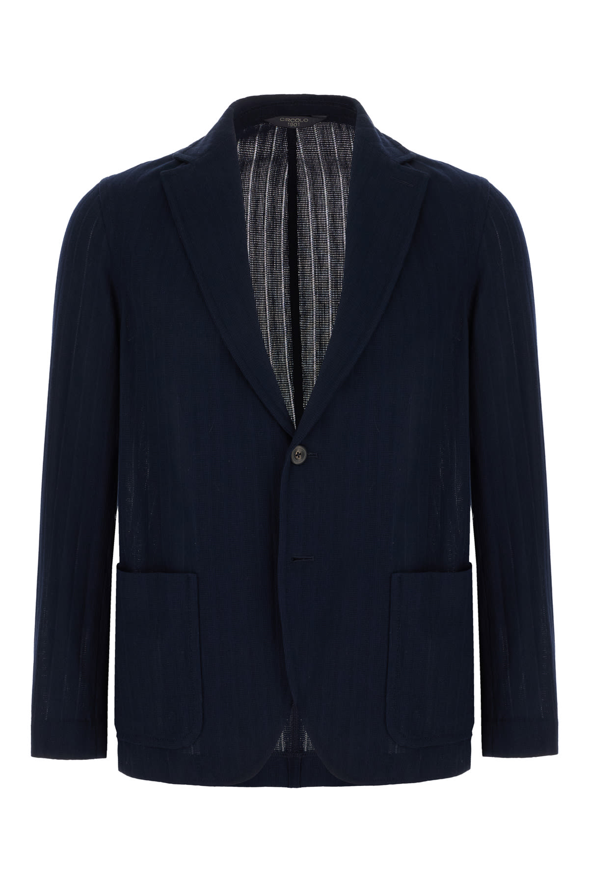 Navy Blue Cotton Blazer