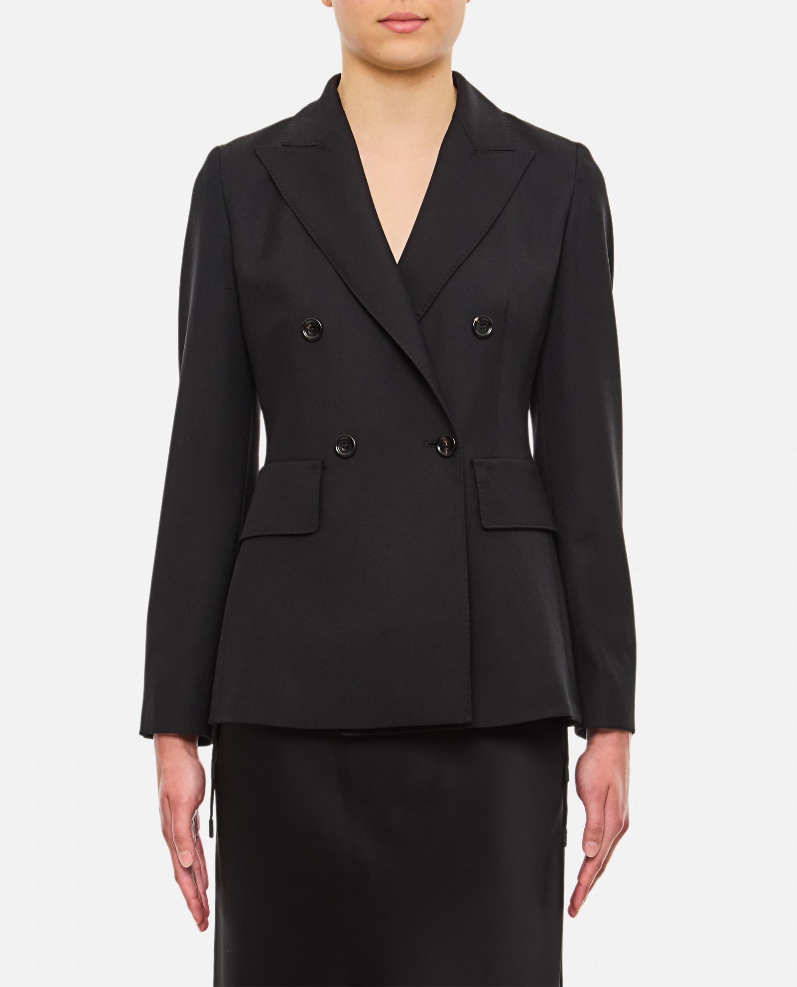 Shop Max Mara Osanna Long Sleeve Jacket In Black