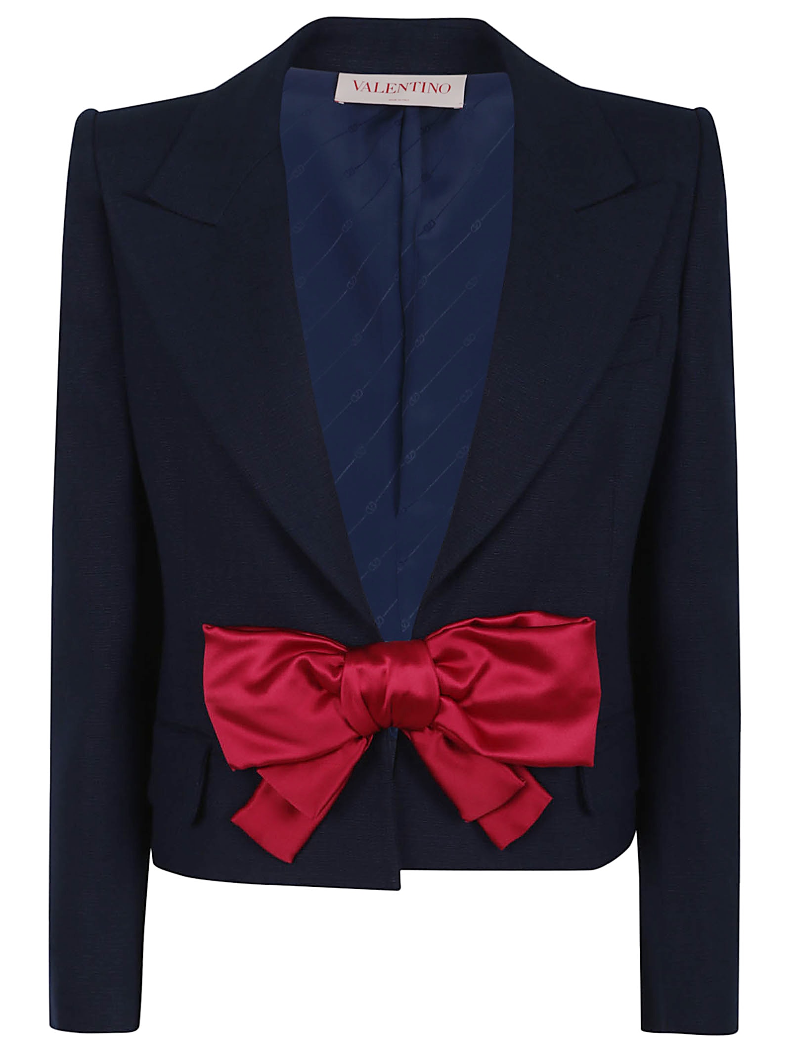 Valentino Tailored Bow-detail Jacket Crafted From Lightweight Viscose