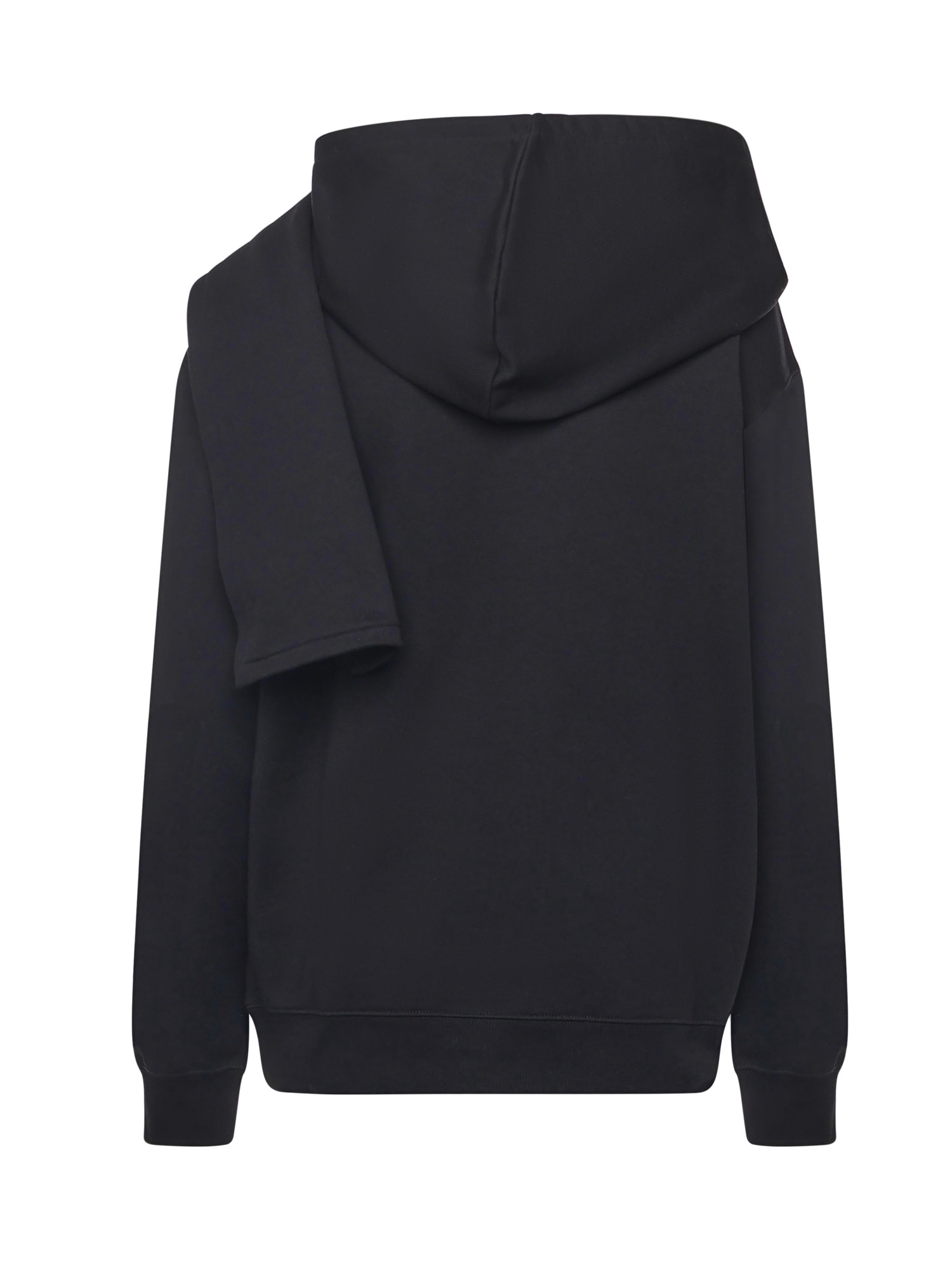 Courrèges Hooded Sweatshirt And Scarf In Black