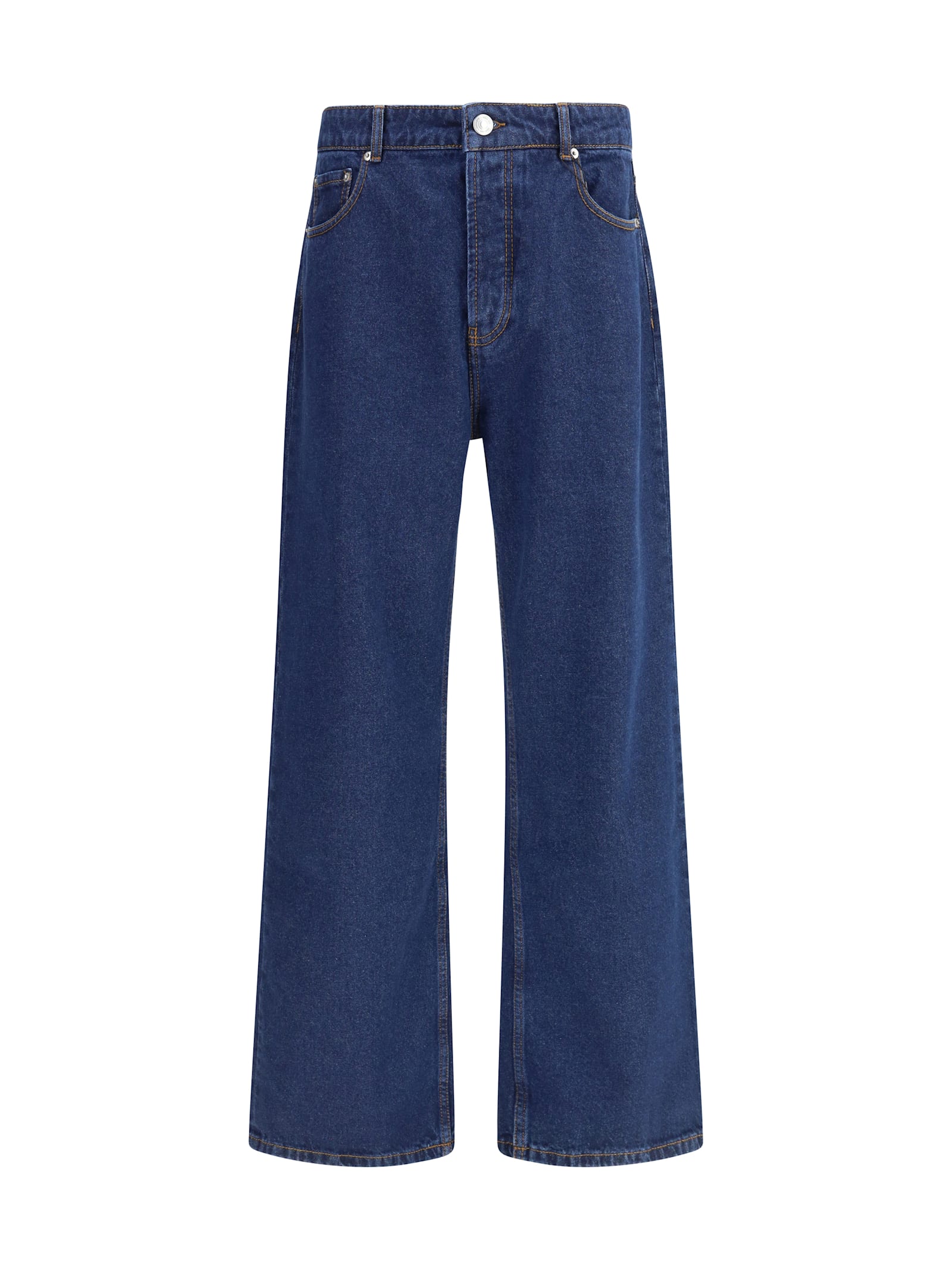 Ami Alexandre Mattiussi Ami Paris Men Wide Leg Denim Jeans In Blue