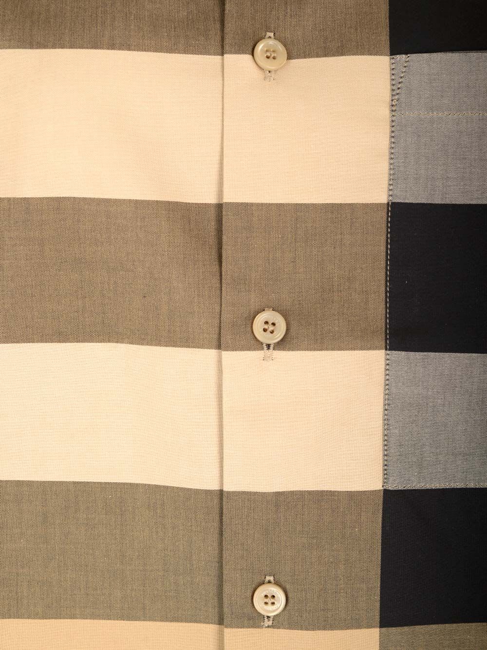 Shop Burberry Check Cotton Shirt In Beige