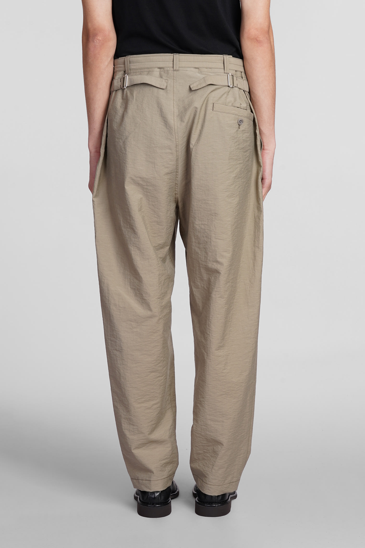 Shop Lemaire Pants In Khaki Cotton