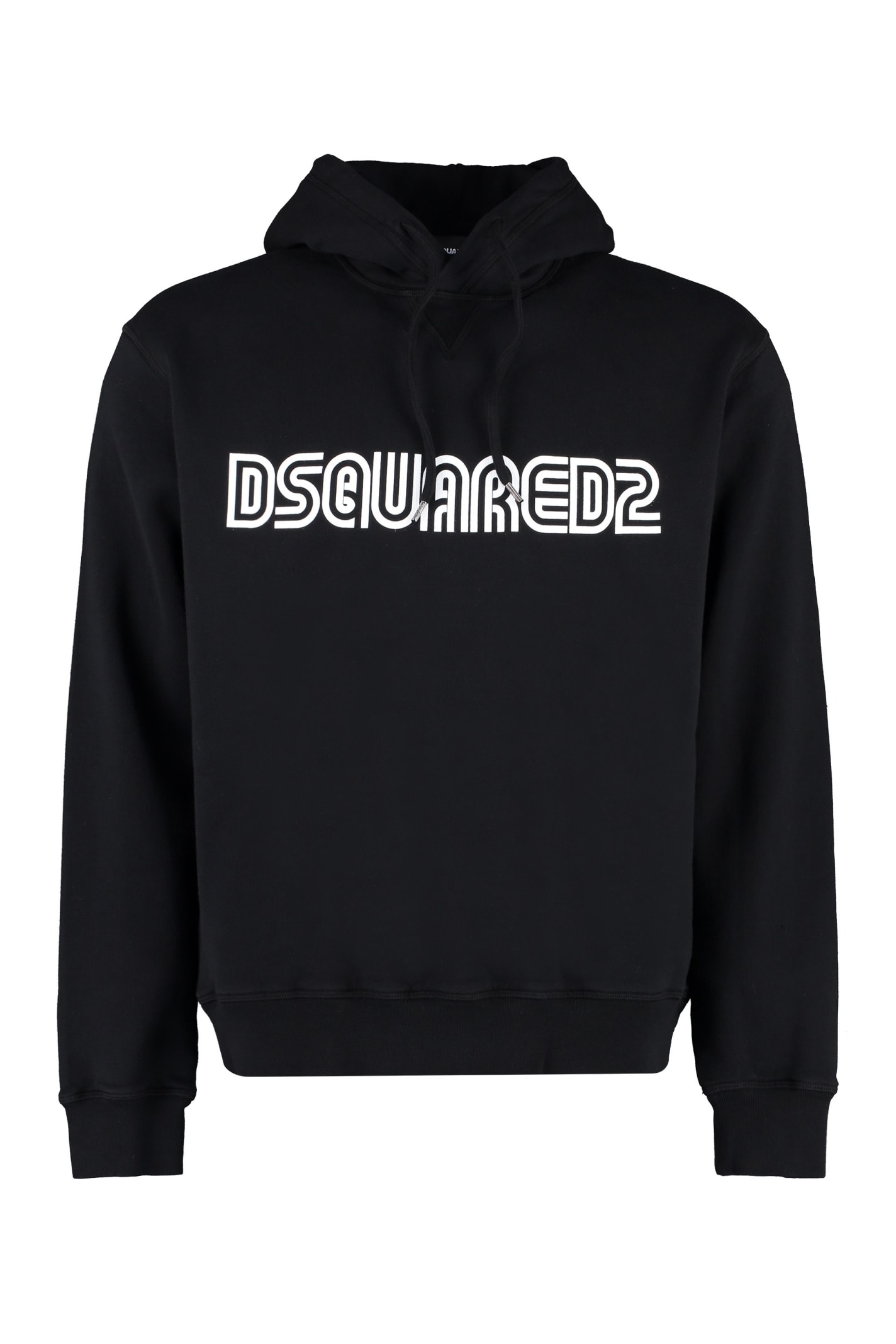 Shop Dsquared2 Logo Print Hoodie In Black