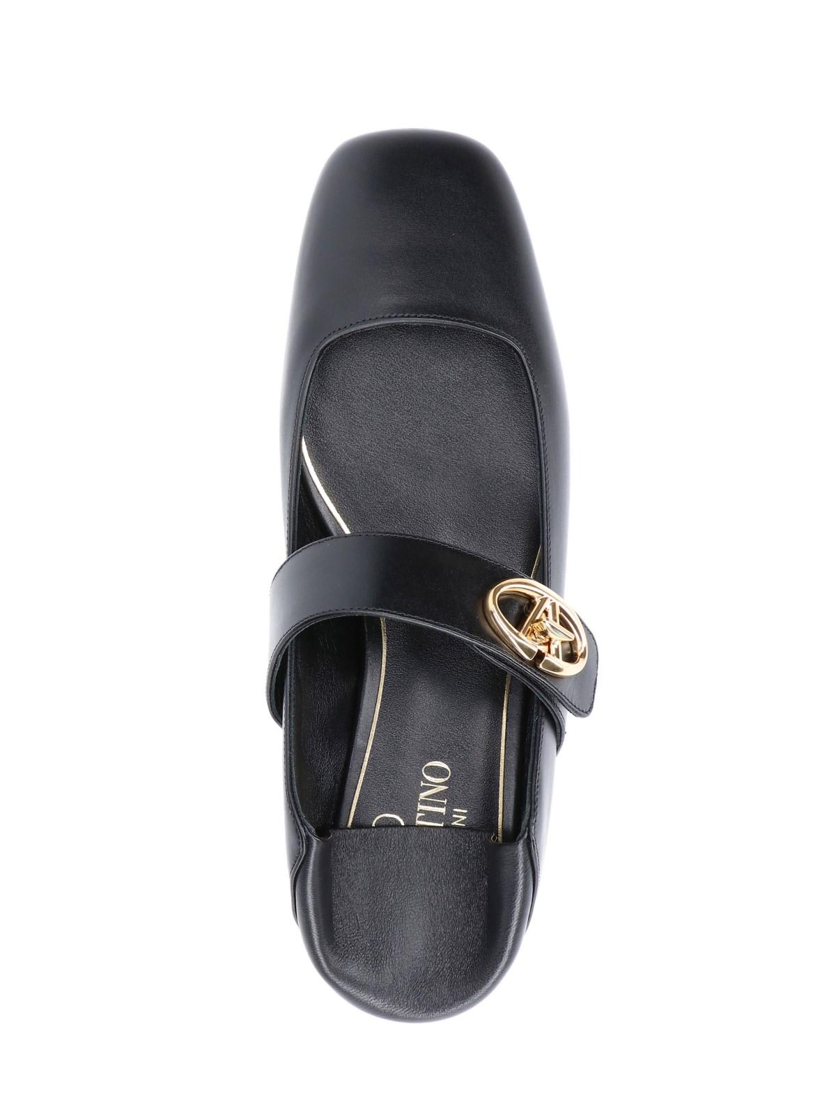 Shop Valentino Mary-jane Vlogo Locker Ballet Flats In Black