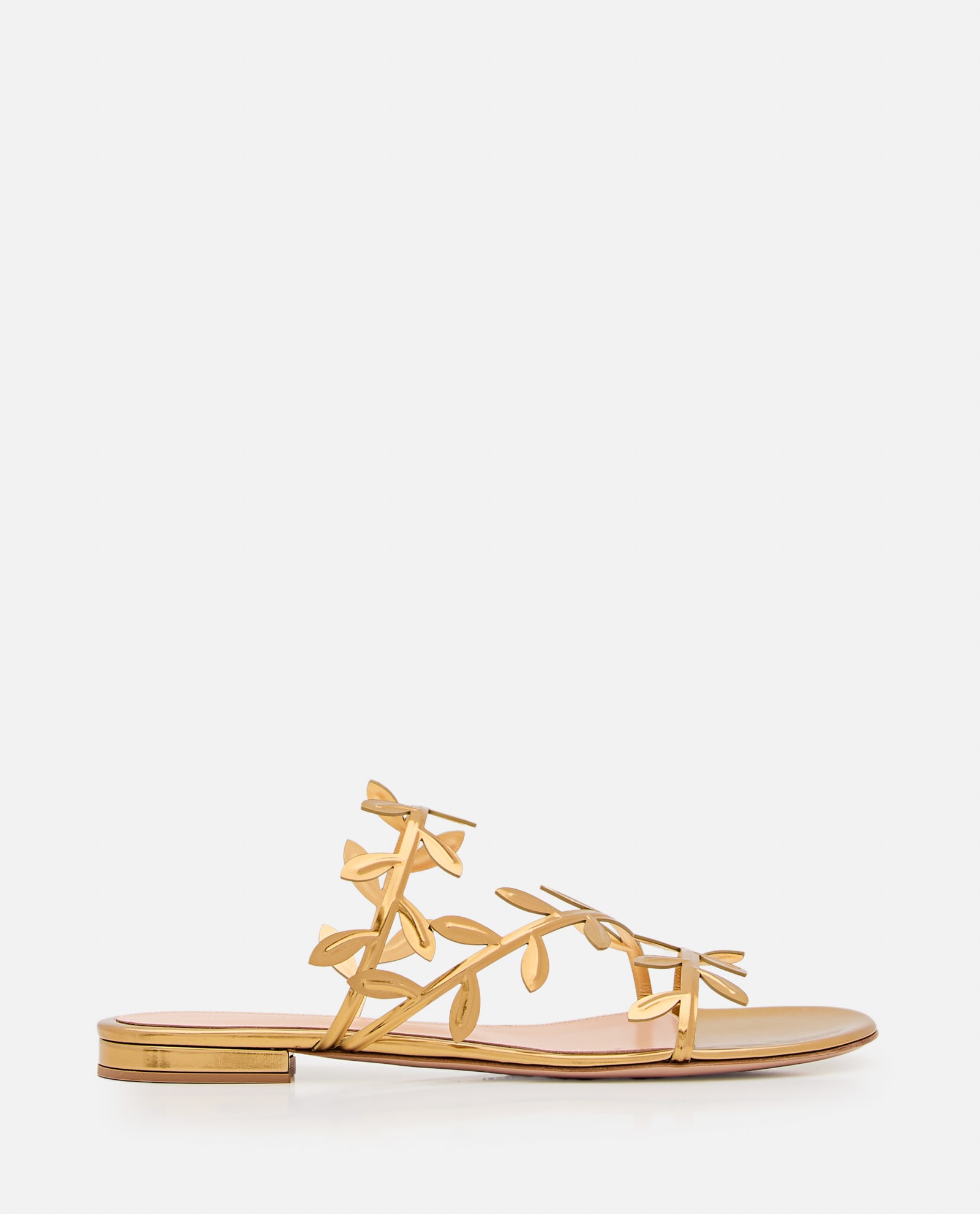 Shop Gianvito Rossi Flat Sandals In Golden