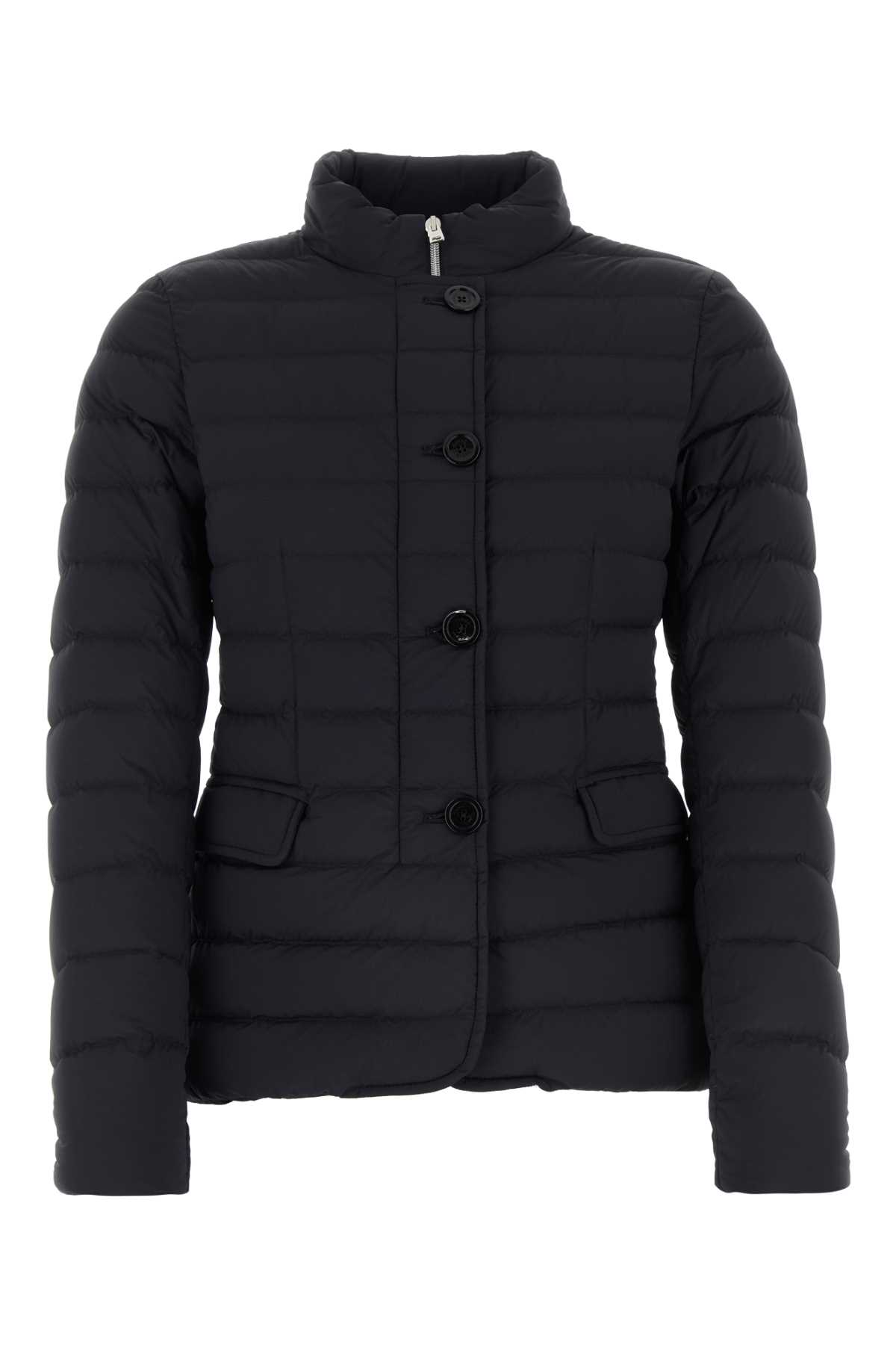 Shop Herno Black Stretch Nylon Down Jacket