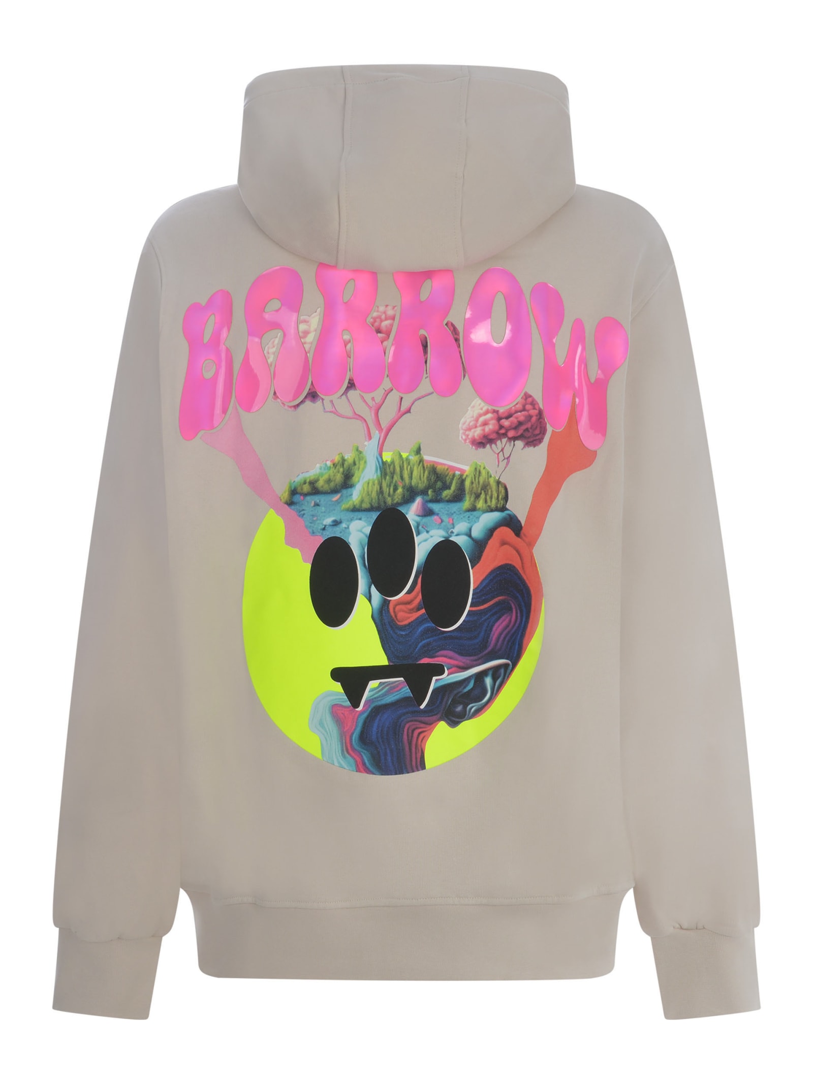 Shop Barrow Hooded Sweatshirt  In Cotton In Tortora