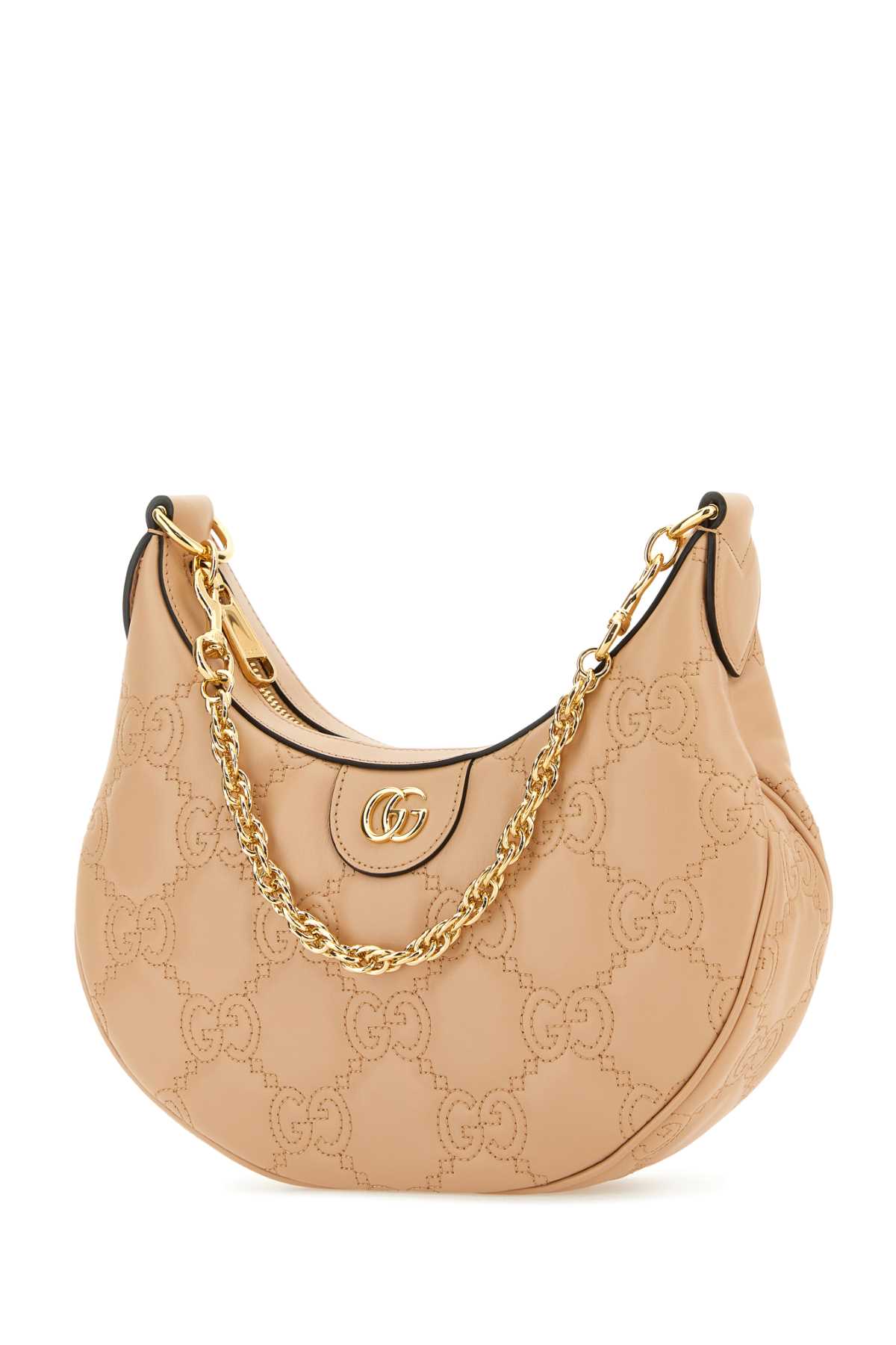 Gucci Women Powder Pink Leather Small Lion Gg Handbag In Neutral