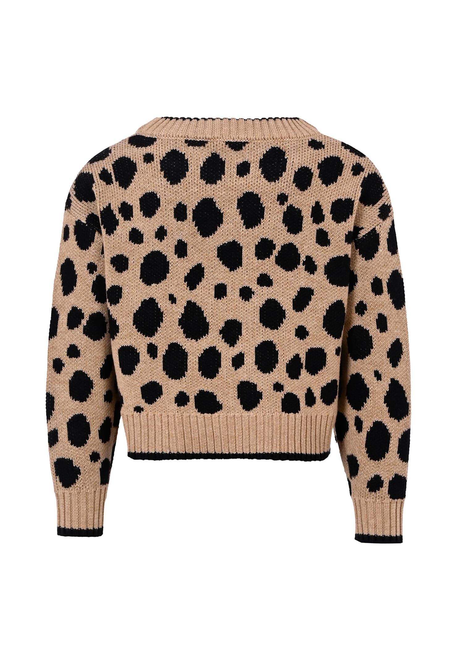 Philosophy Di Lorenzo Serafini Beige Sweater For Girl With Polka Dots In Brown