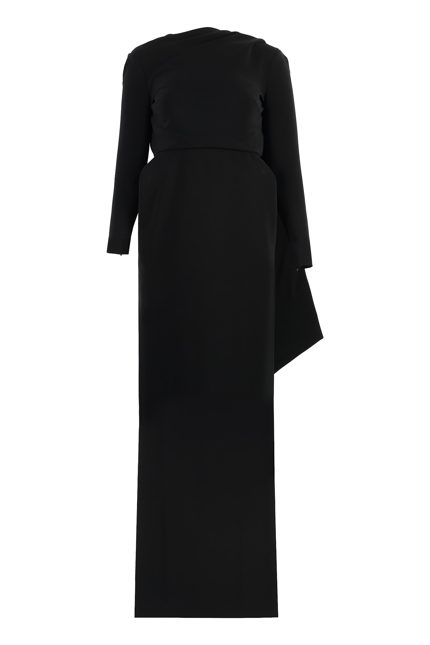 Shop Balenciaga Stretching Crepe Dress In Black