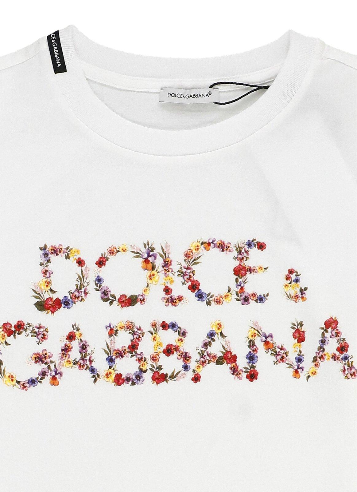 Shop Dolce & Gabbana Logo Printed Jersey T-shirt