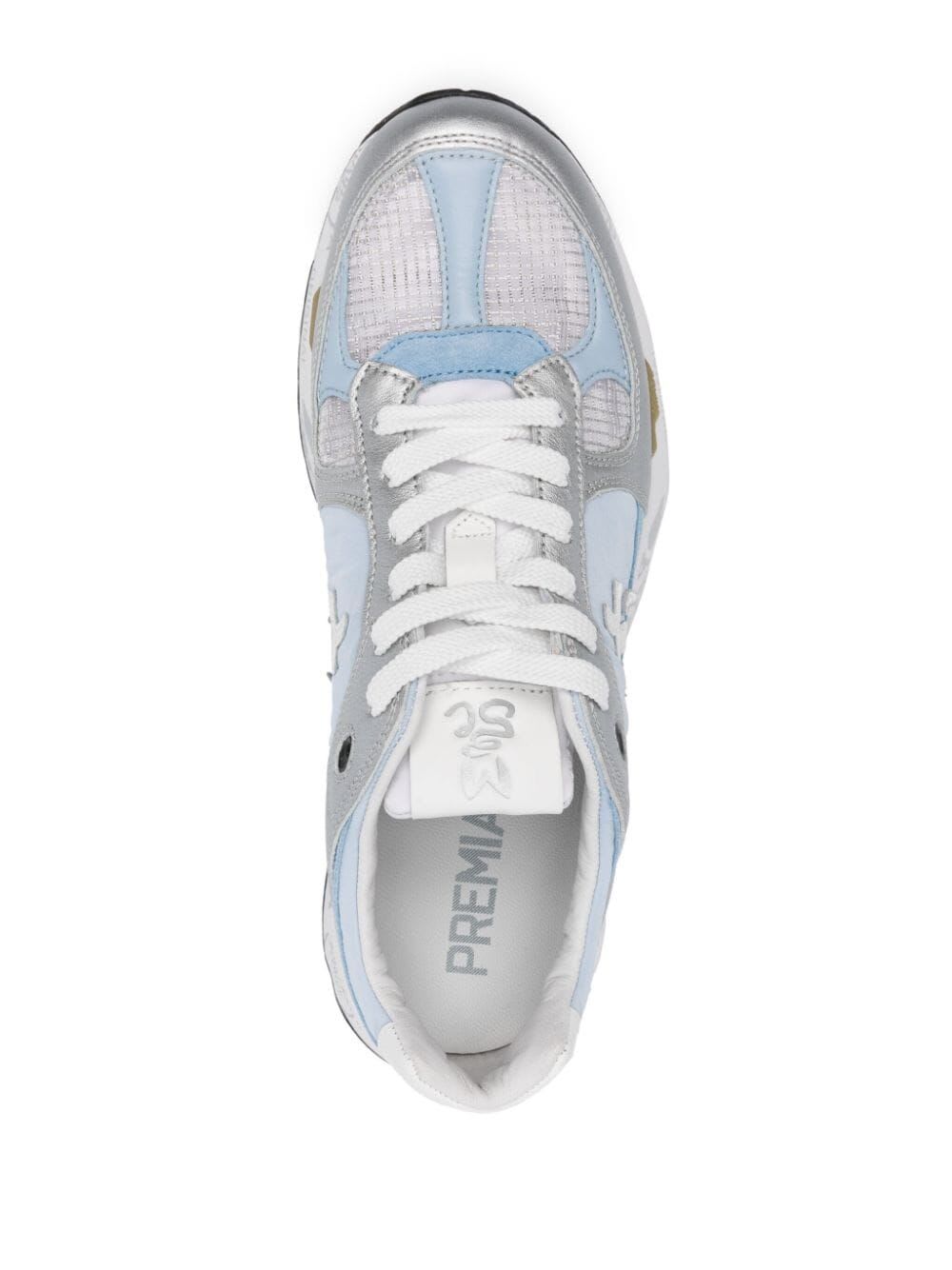 Shop Premiata Mased Bi Material Sneakers In Light Blue