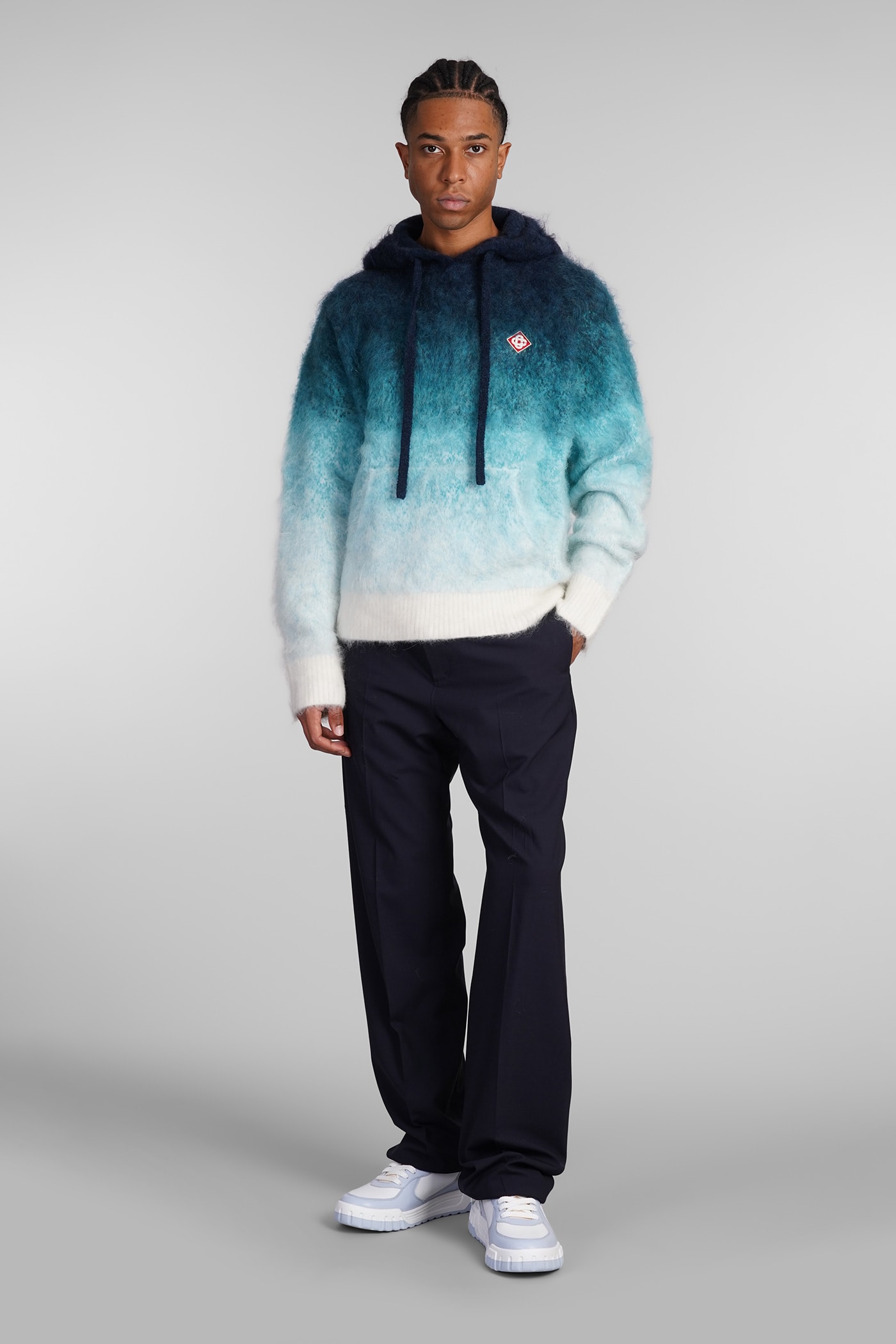 Shop Casablanca Knitwear In Blue Wool