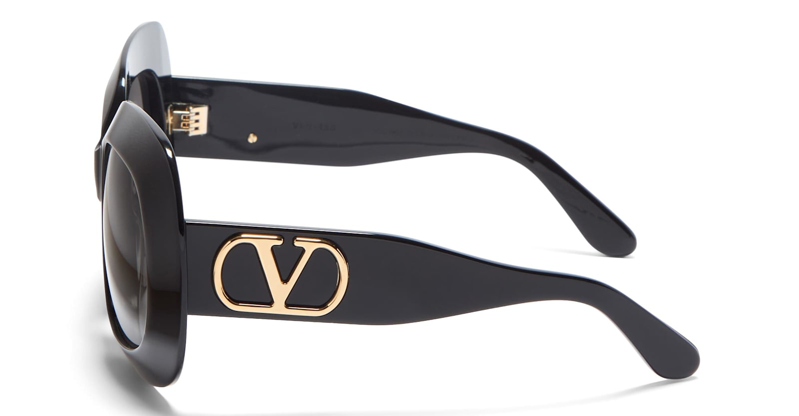 Valentino Vls-180a - Black / V-light Gold Sunglasses In Black/gold