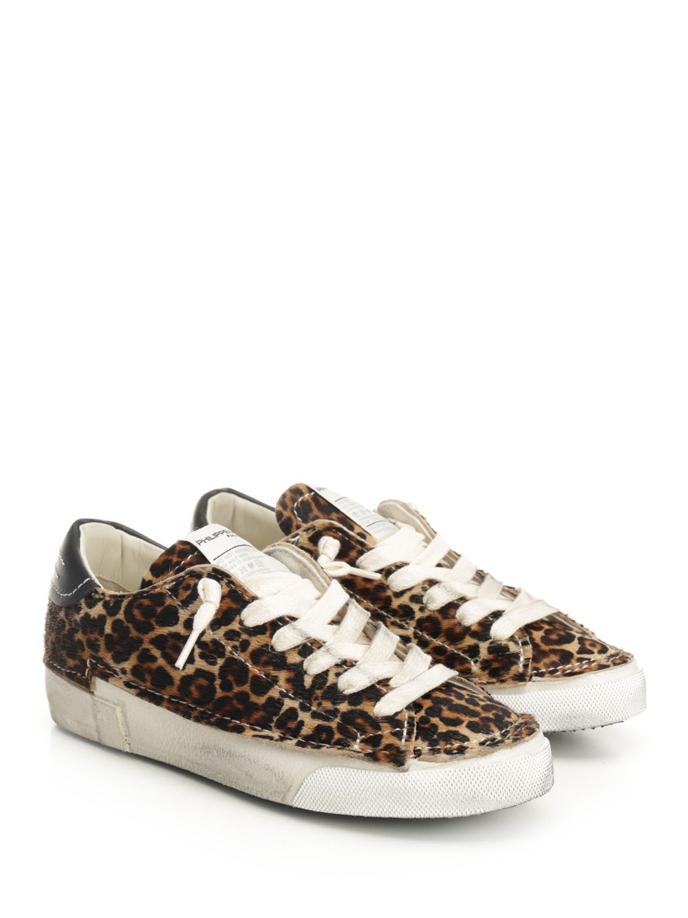 Philippe Model Stitched Leopard Print Low-top Sneakers Slip-on In Brown