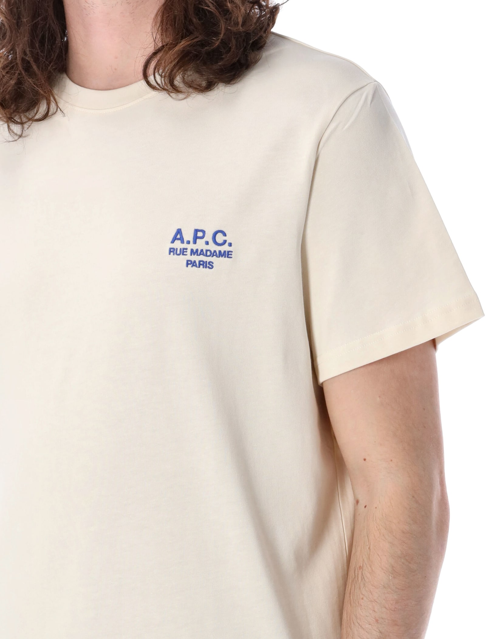 Shop Apc Raymond T-shirt In White Blue