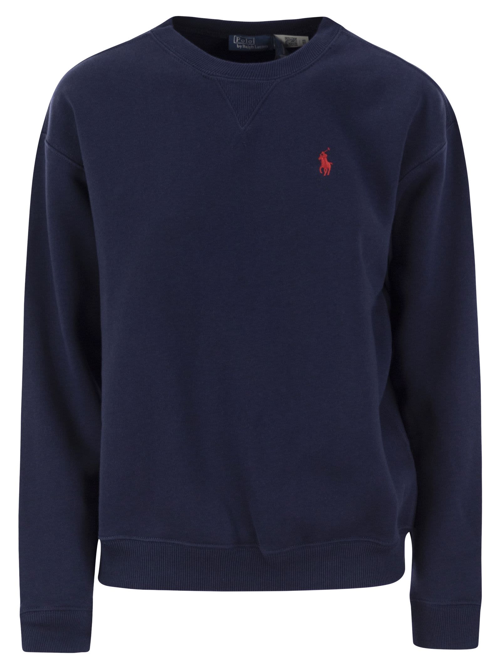 Shop Polo Ralph Lauren Crewneck Sweatshirt In Navy