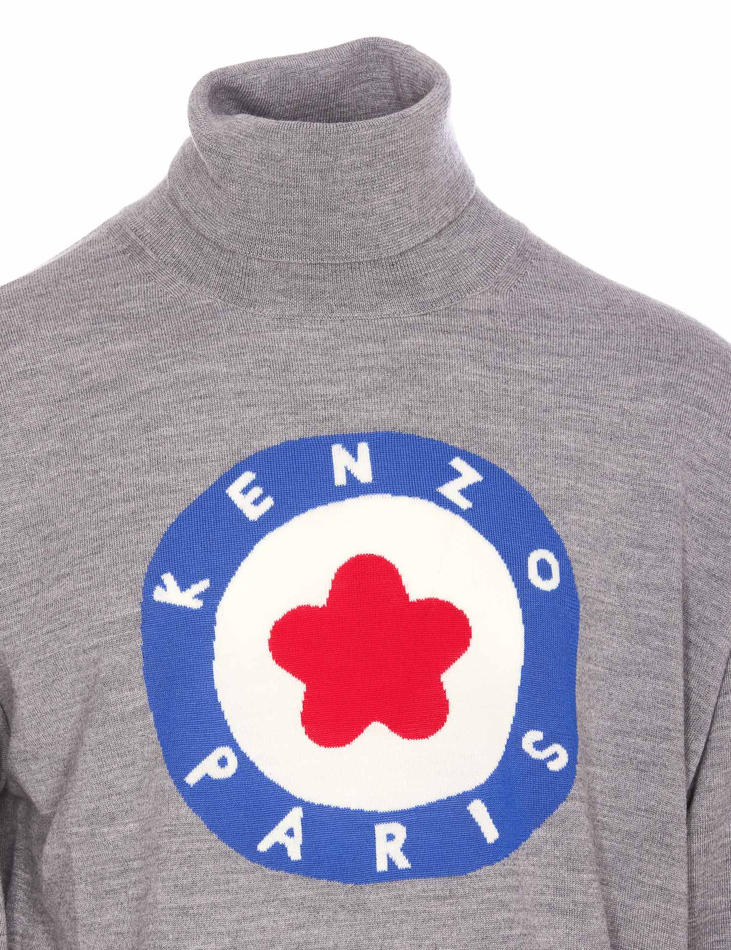 Shop Kenzo Target Sweater In Gris Perle