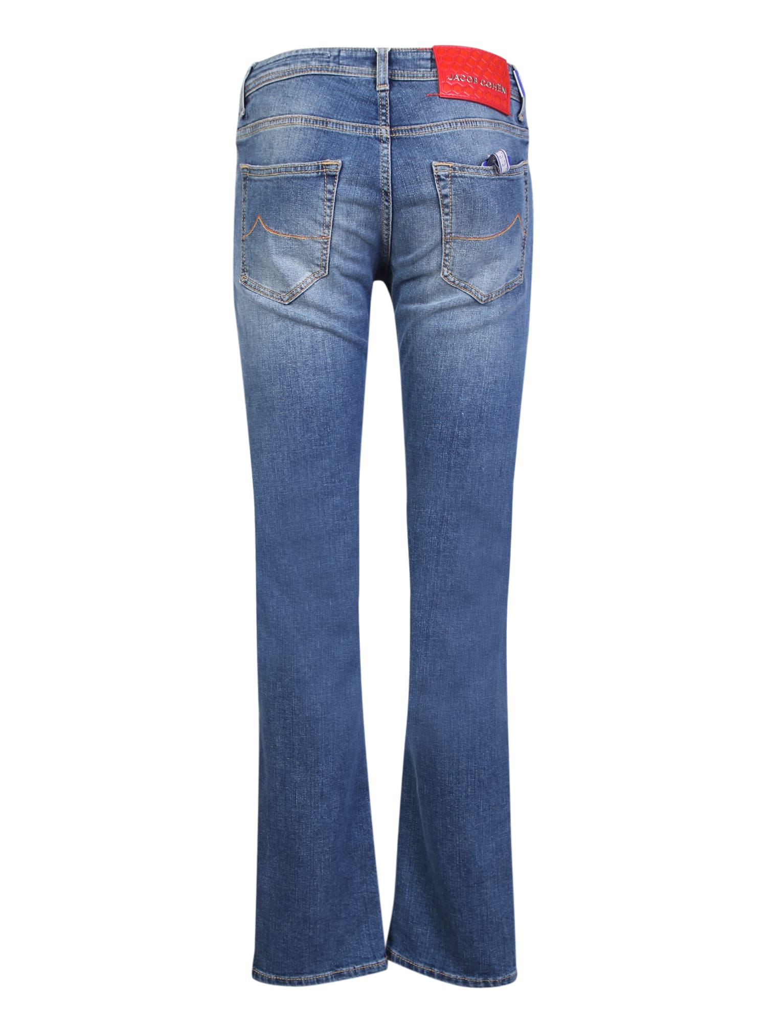 Shop Jacob Cohen Nick Slim 5-pocket Blue Denim Jeans