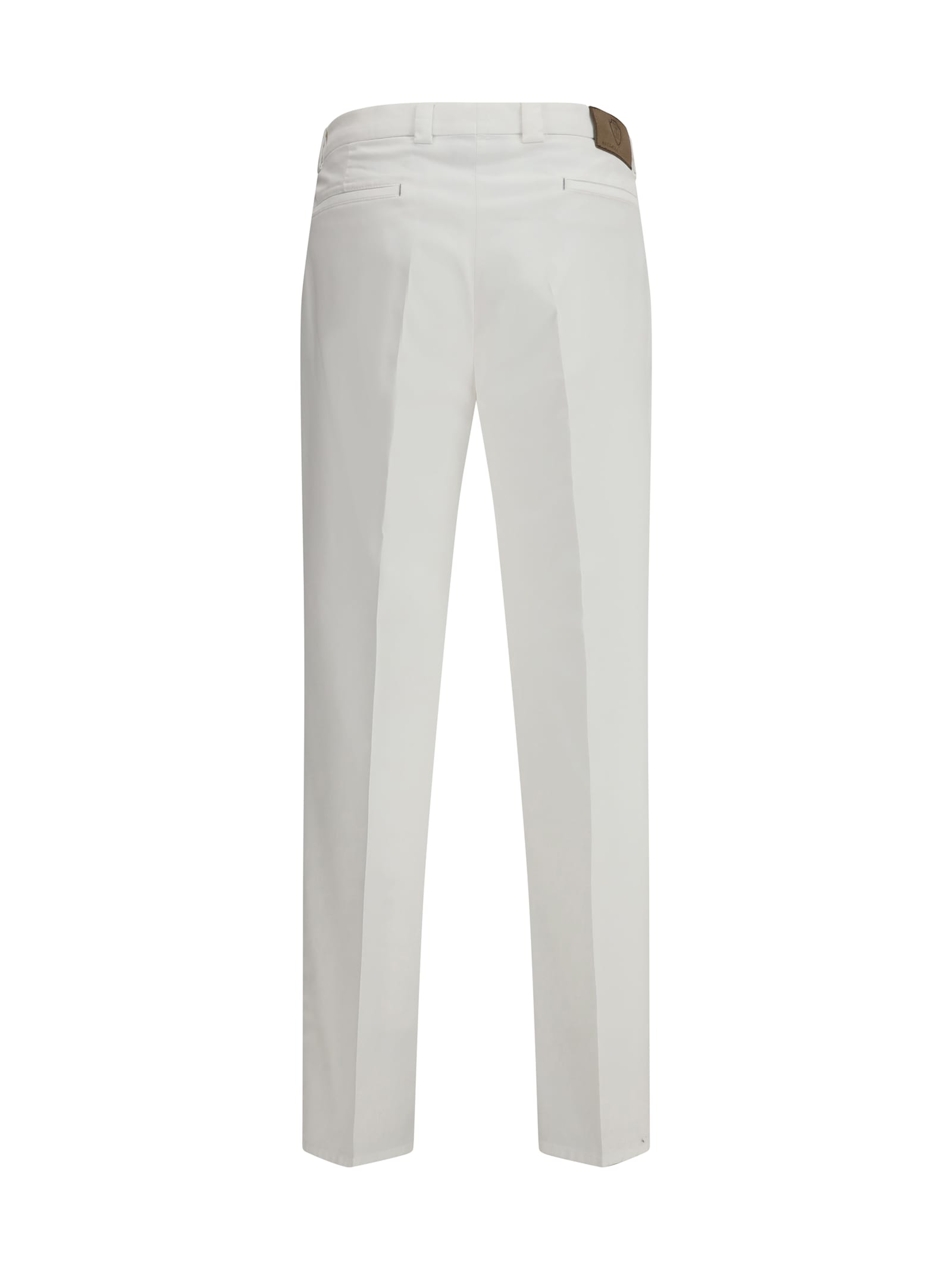Brunello Cucinelli Men Cotton Gabardine Pants In White