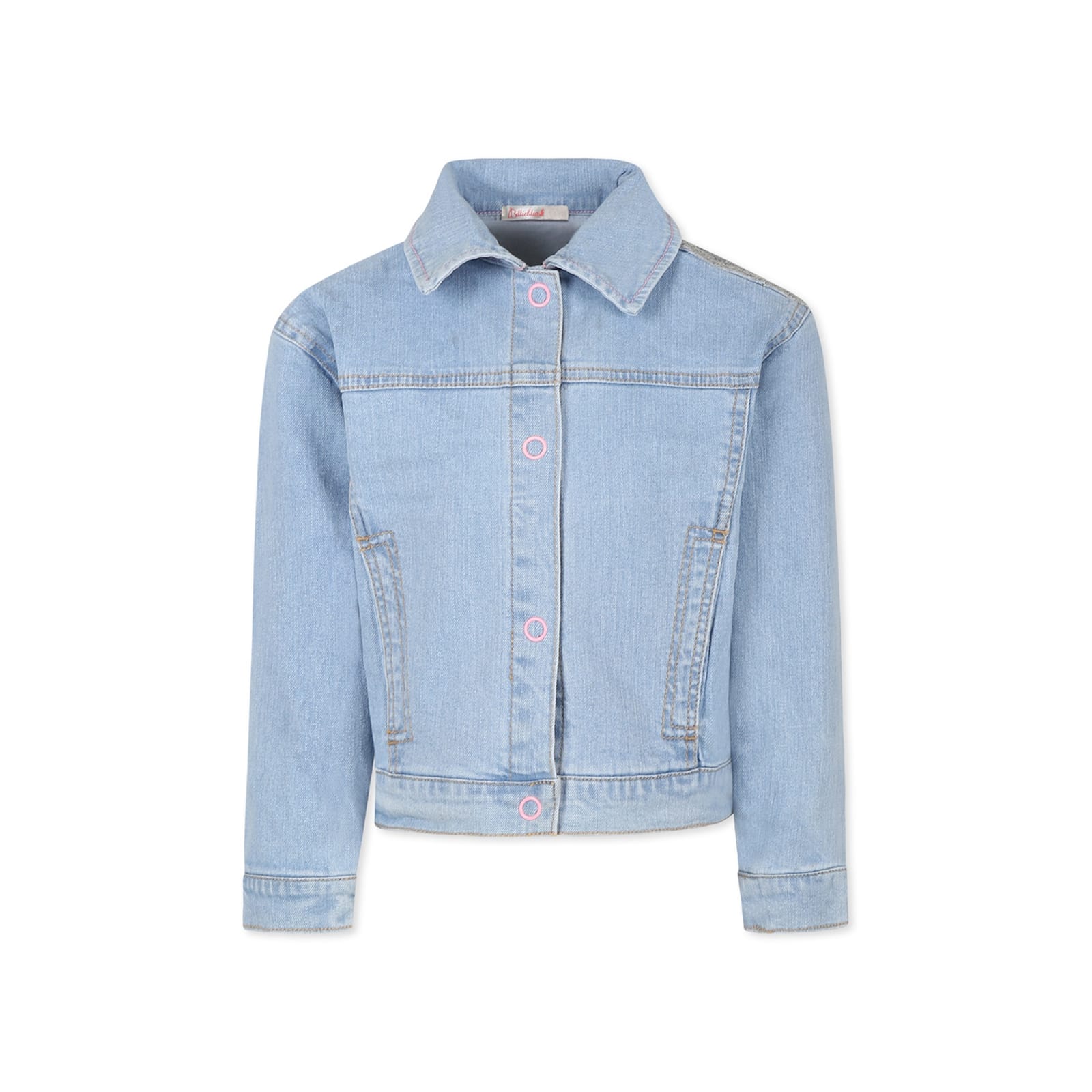 Billieblush Denim Jacket For Girl With Sequins In Blue