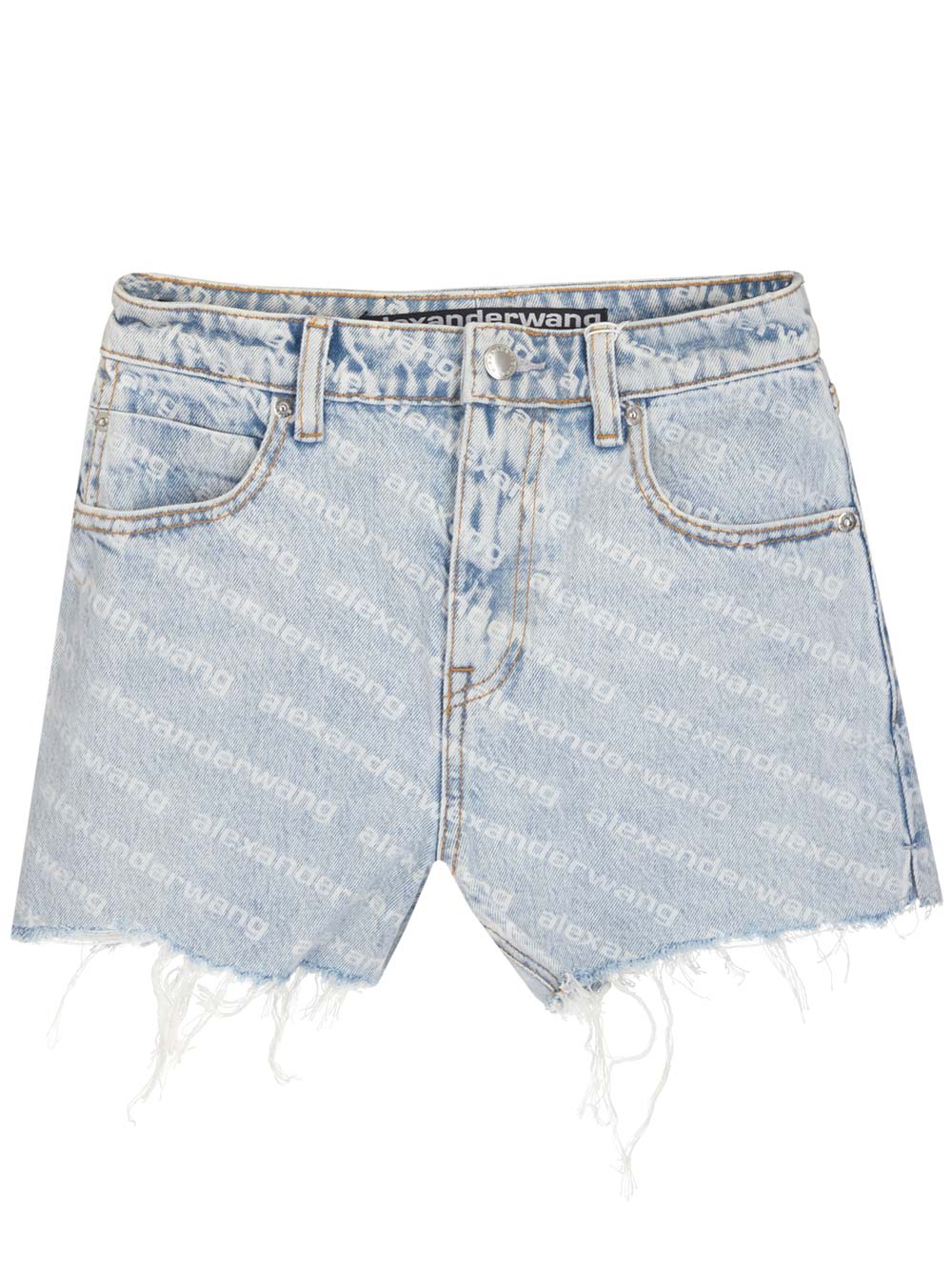 Shop Alexander Wang Bite High-waisted Denim Shorts In Azzurro