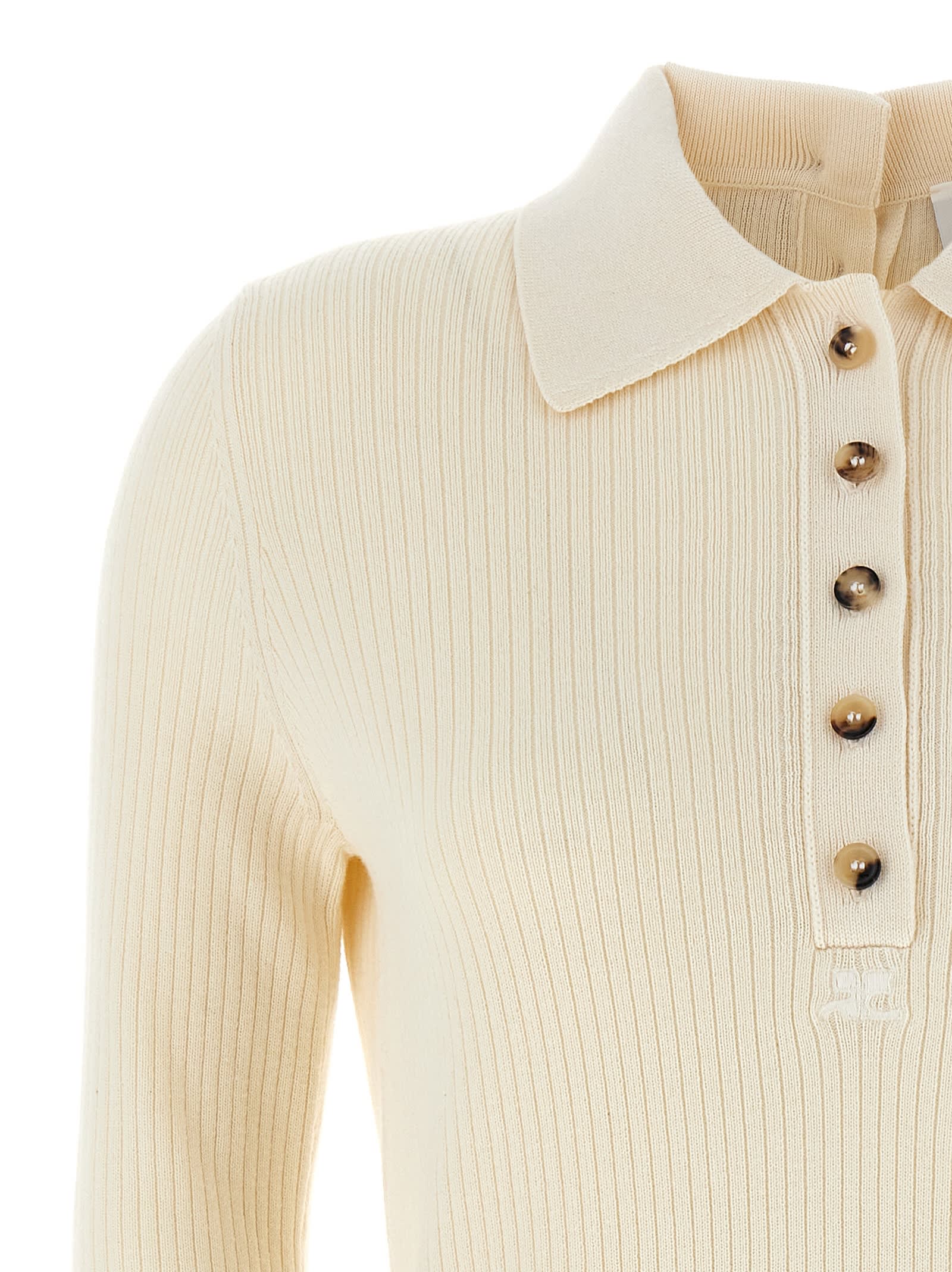 Shop Courrèges Multi-buttons Sweater In White