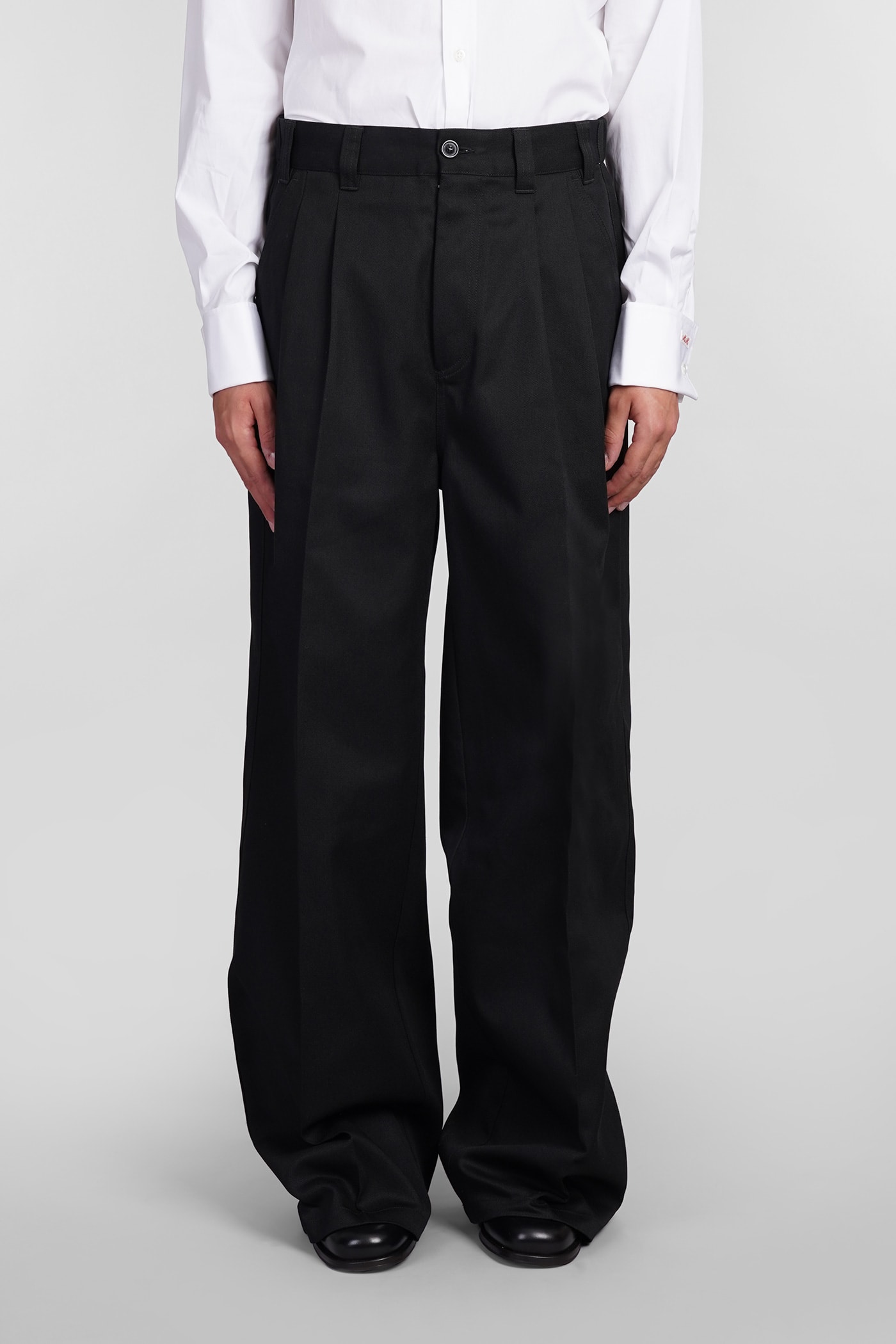 Shop Maison Margiela Pants In Black Cotton