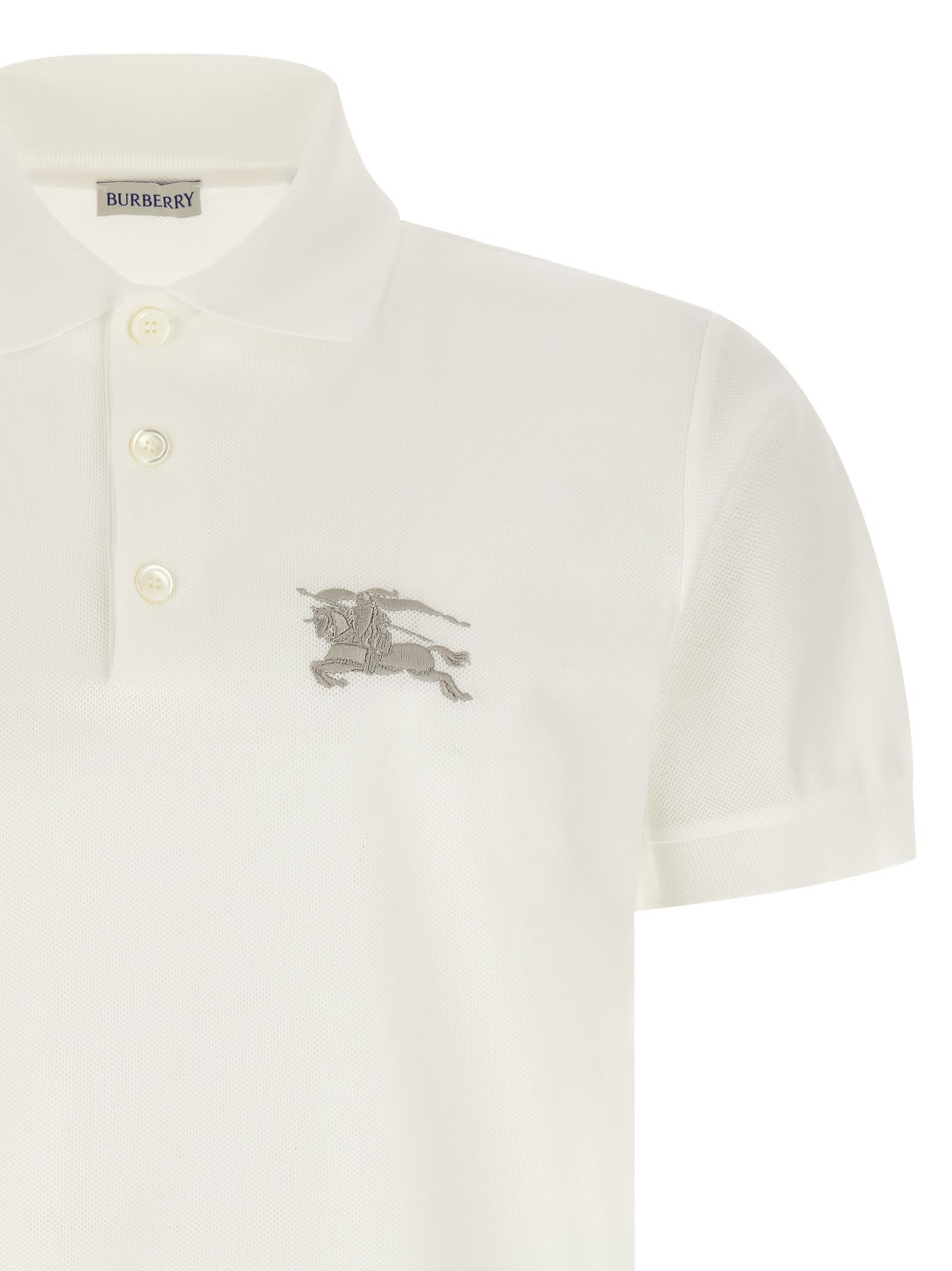 Burberry Polo Shirt Featuring Embroidery Ribbed Collar In Animal Print