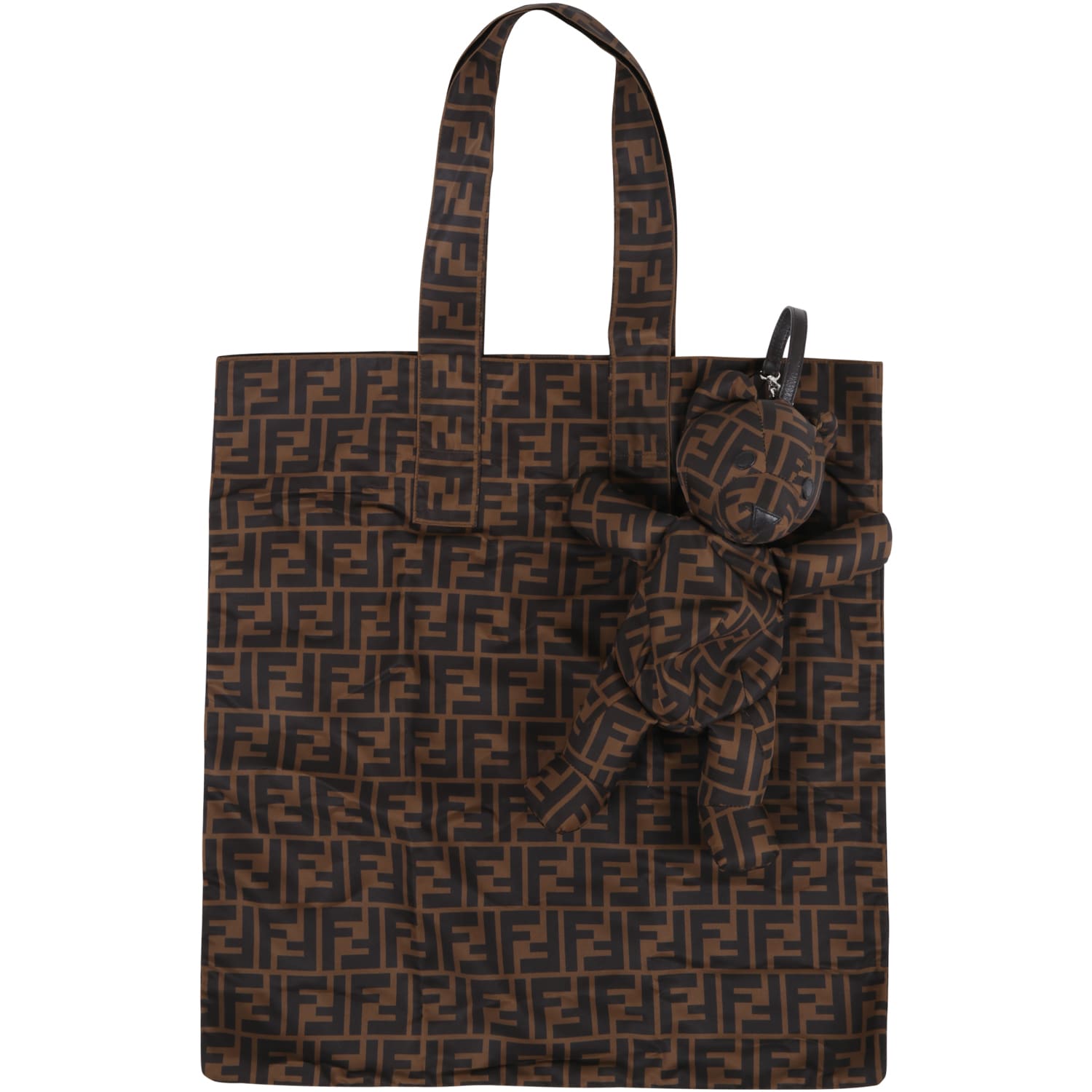 Fendi Brown Shopper-bag For Kids With Ff Logo