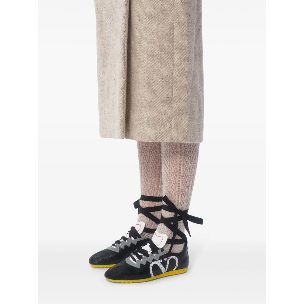 Valentino Garavani Valentino Chromathon Leather Sneaker In Black