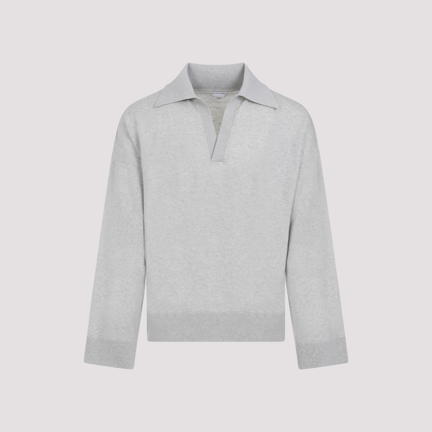 Shop Bottega Veneta Classic Wool Polo Neck In Light Grey Melange