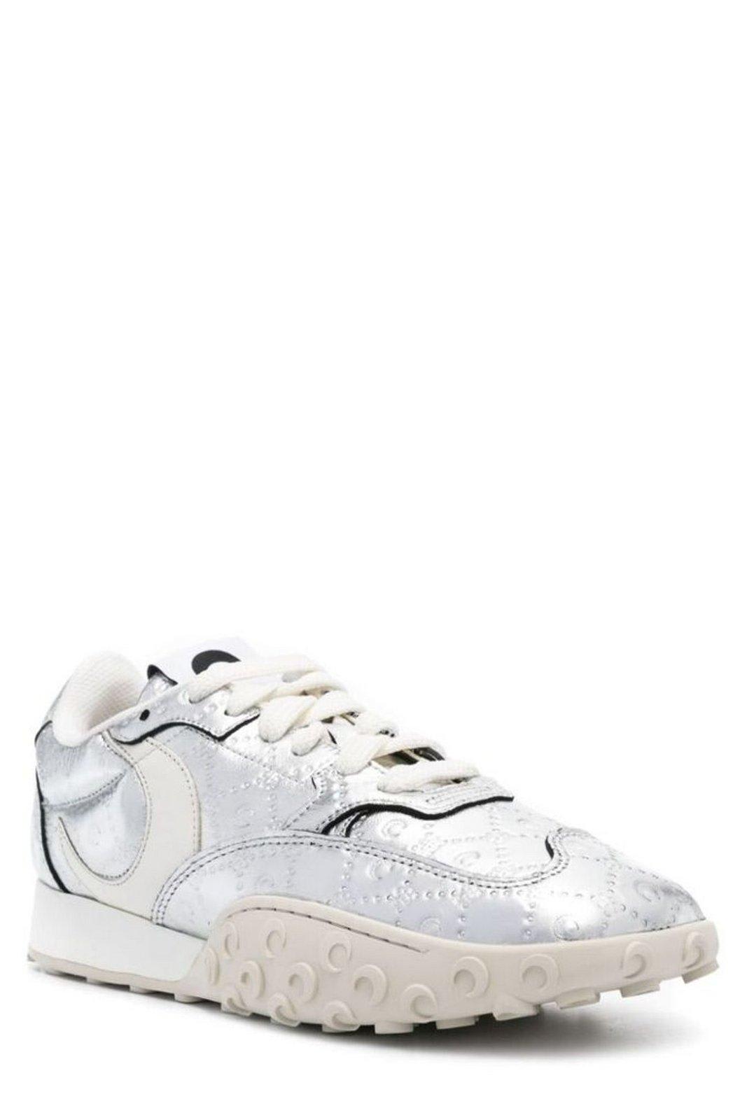 Shop Marine Serre Ms Rise Lace-up Sneakers In Silver