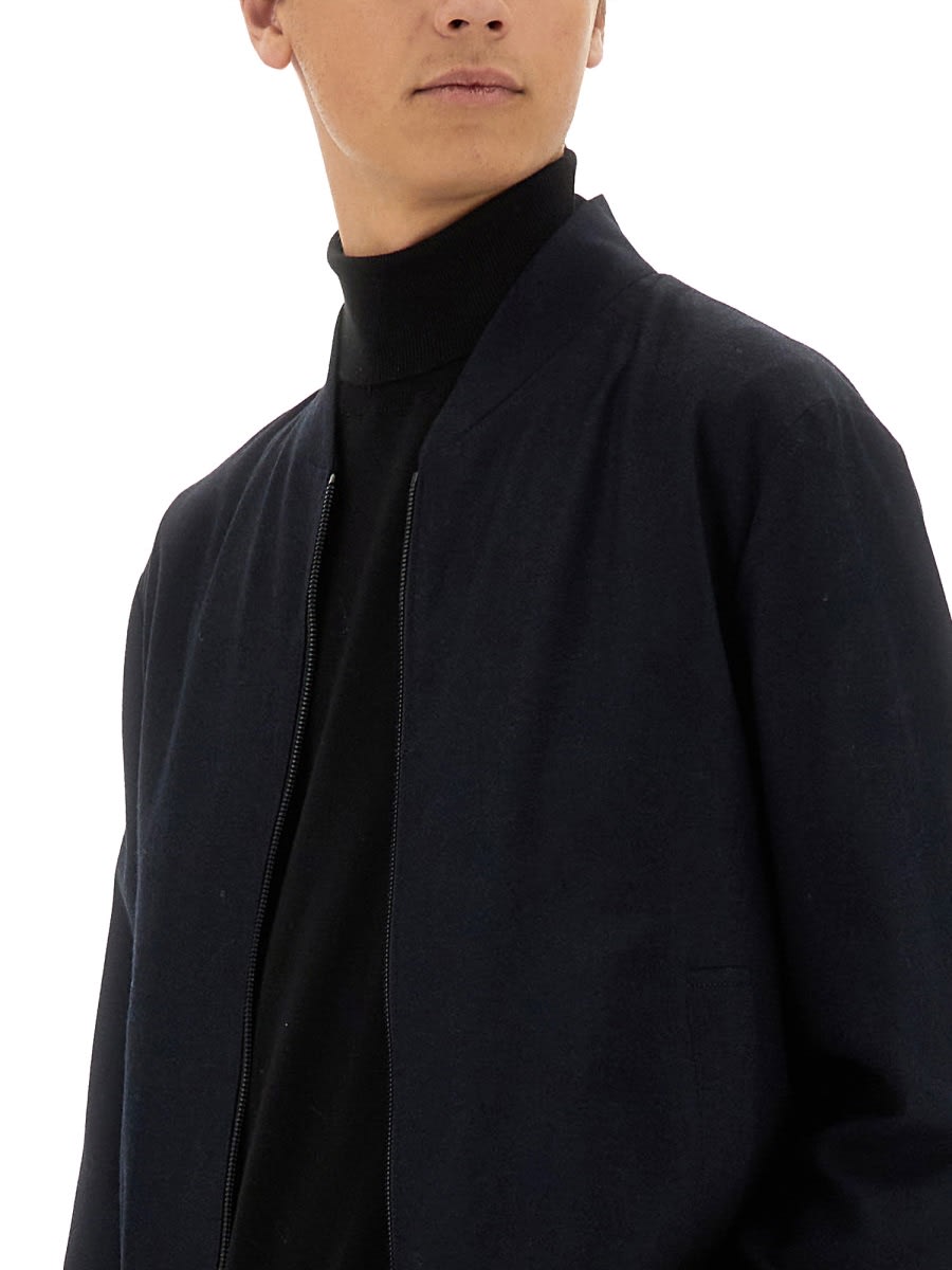 Shop Zegna Wool Bomber. In Black