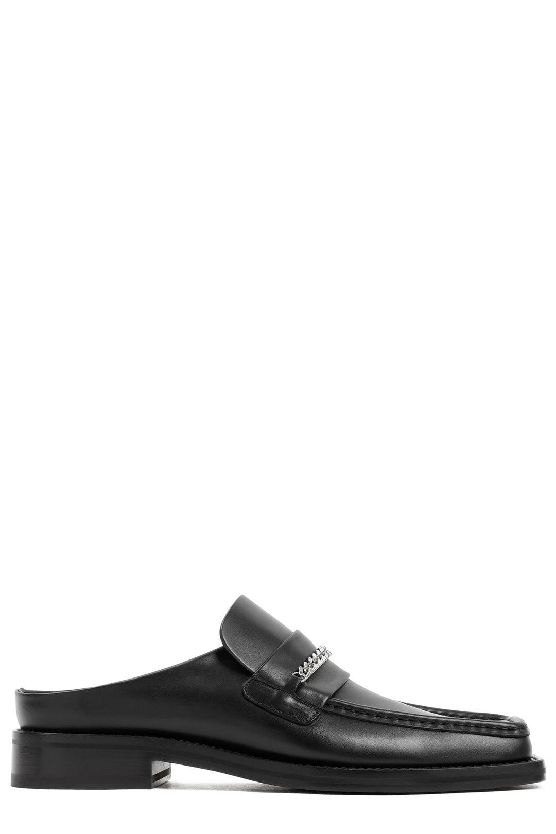 Martine Rose Chain Embellished Square Toe Loafers