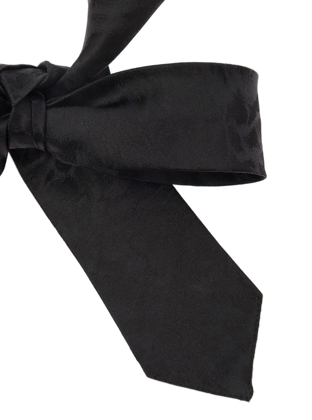 Shop Saint Laurent Black Tapered Tie With All-over Leopard Motif In Silk Man