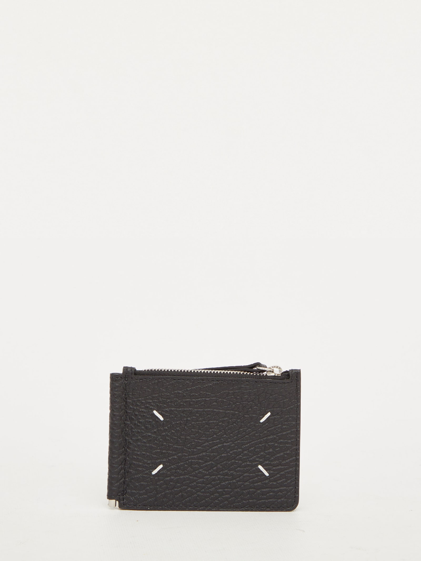 Shop Maison Margiela Black Leather Wallet