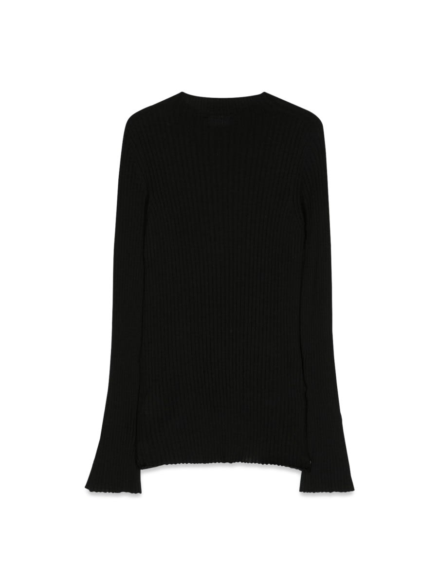 Shop Versace Knit Sweater Rib Series In Black
