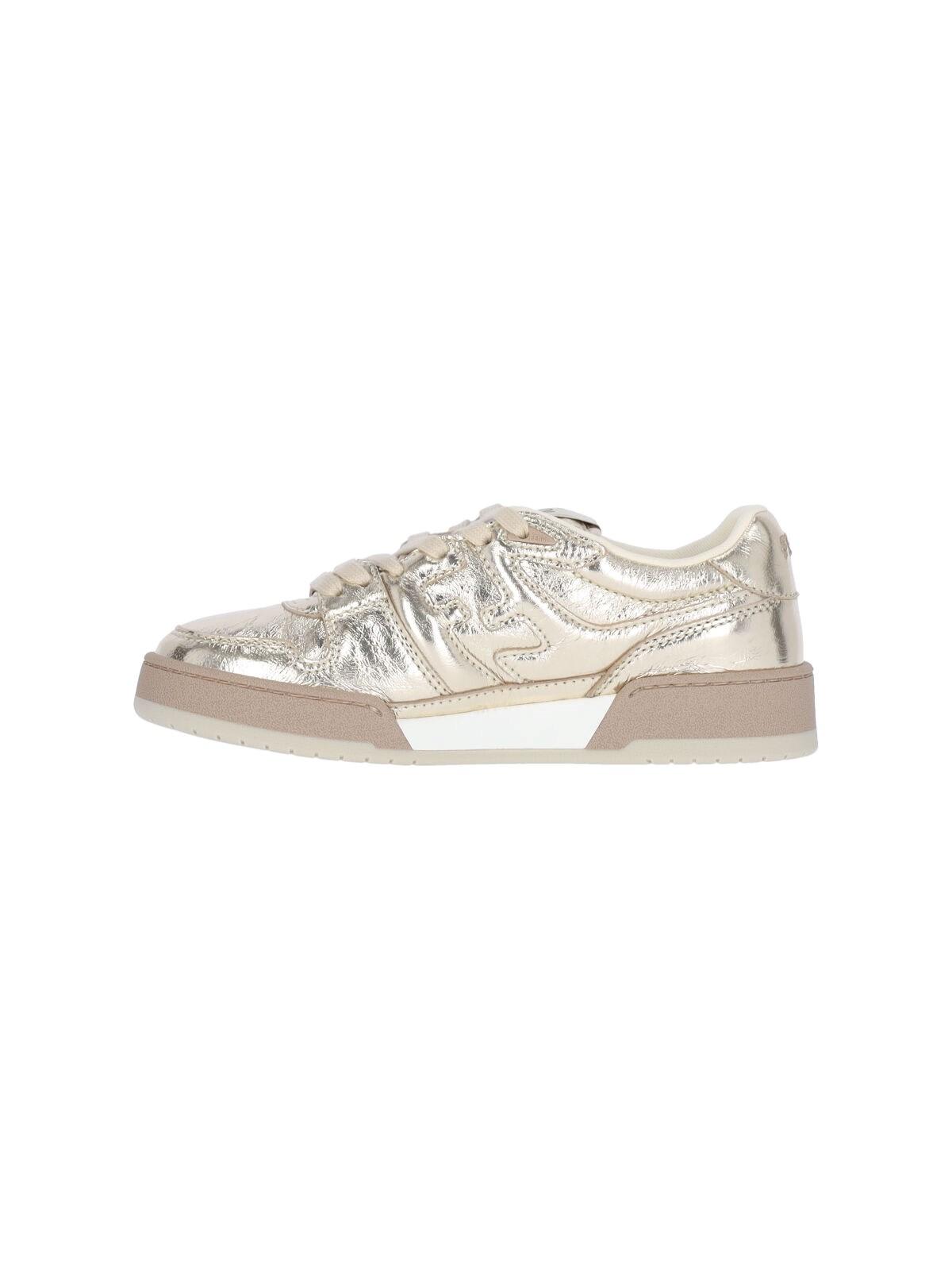 Shop Fendi Match Low-top Sneakers In Light Gold