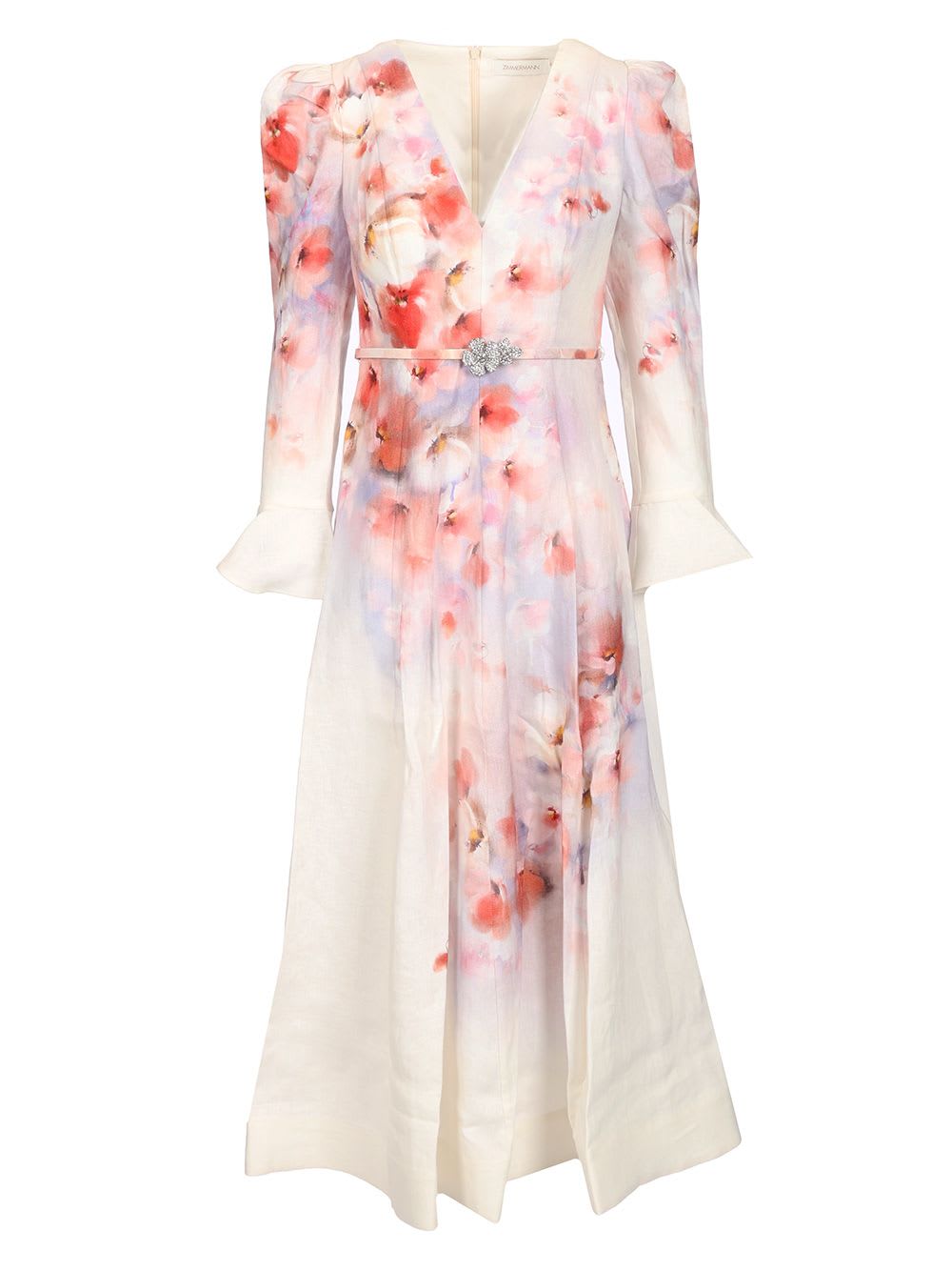 Shop Zimmermann Floral Midi Dress In Multicolour